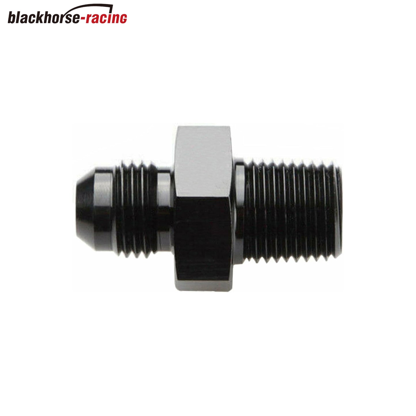 Black1/4 NPT to 6AN Adapter Straight Pipe Thread to 6 AN Flare Fitting
