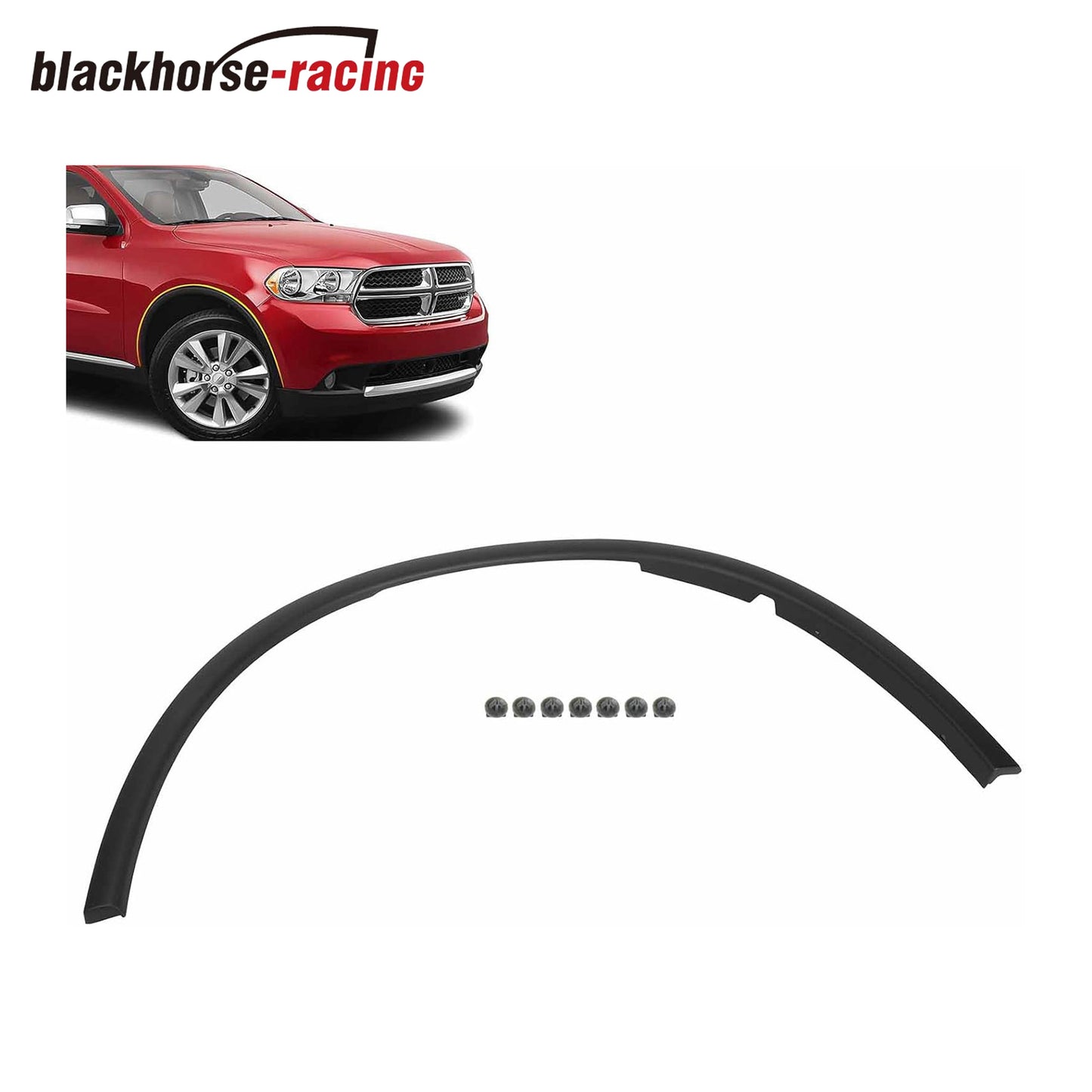 Black Plastic Front Right Passenger Side Wheel Arch Trim Molding, Replacement for 2011-2019 Durango, Replaces# CH1291112 57010620AD 57010620AE RH