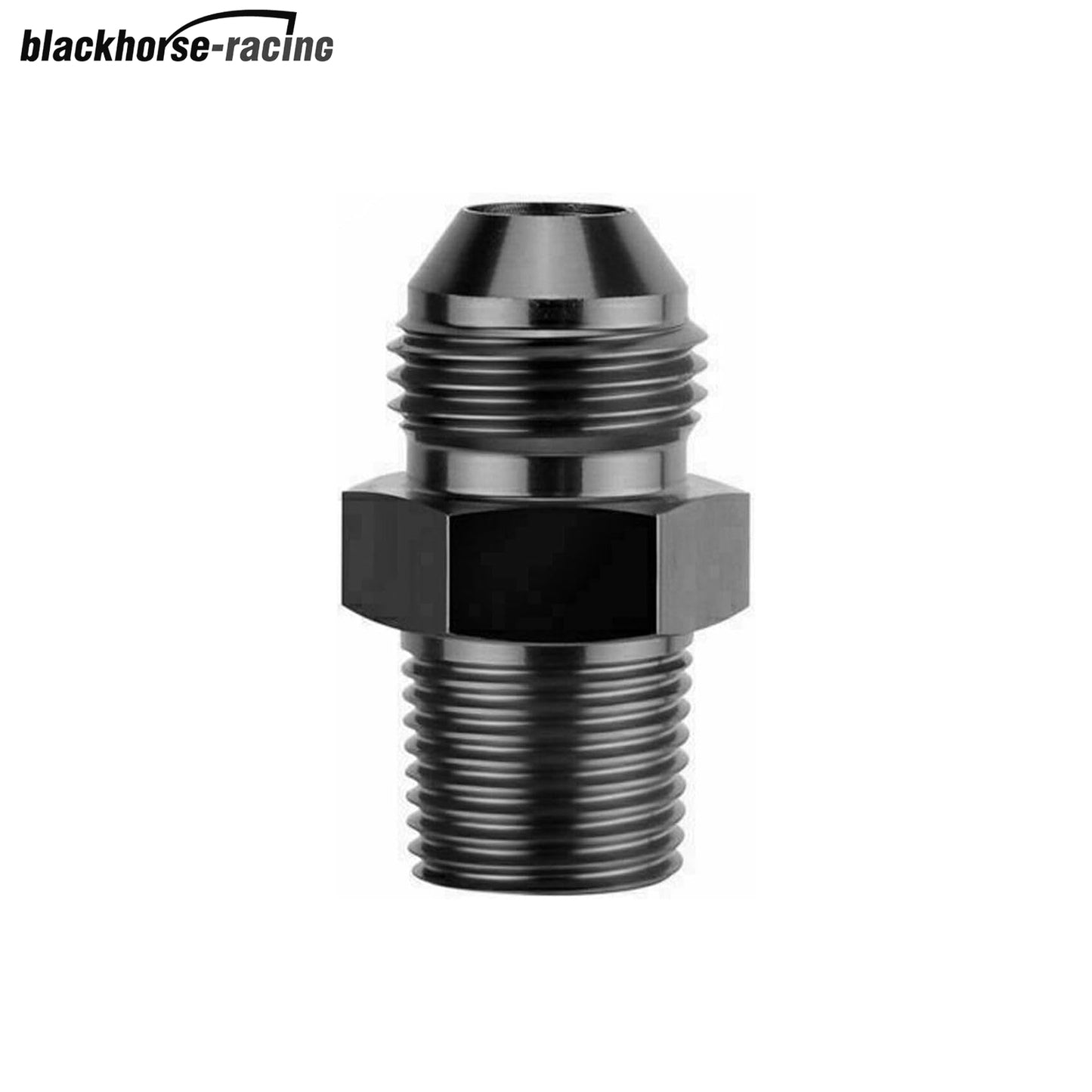 Black1/4 NPT to 6AN Adapter Straight Pipe Thread to 6 AN Flare Fitting