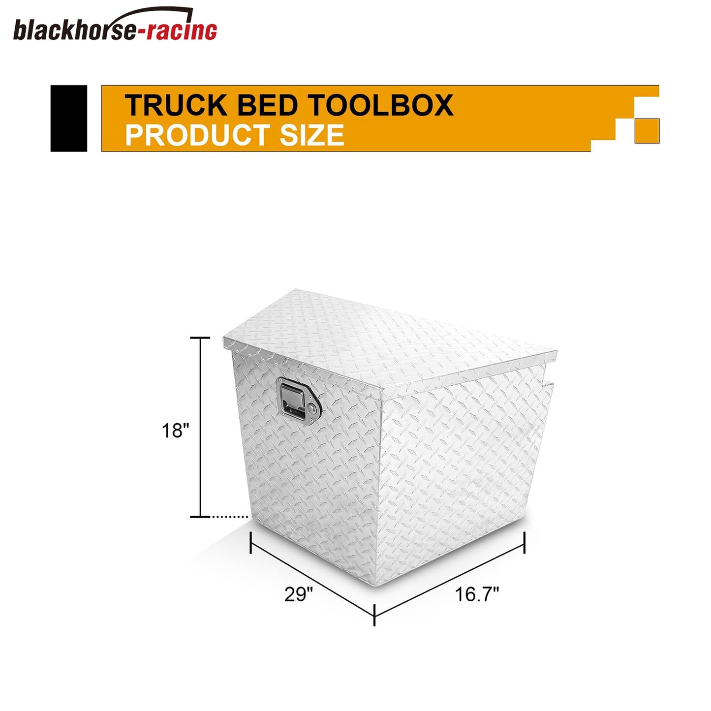 Aluminum Stripes Tool Box, Heavy Duty Storage Tool Box, 29 x 16.7 x 18 inch Waterproof Storage Organizer with Lock and Keys, Truck Underbody Box Compatible with Truck Bed RV Trailer ATV(silver)