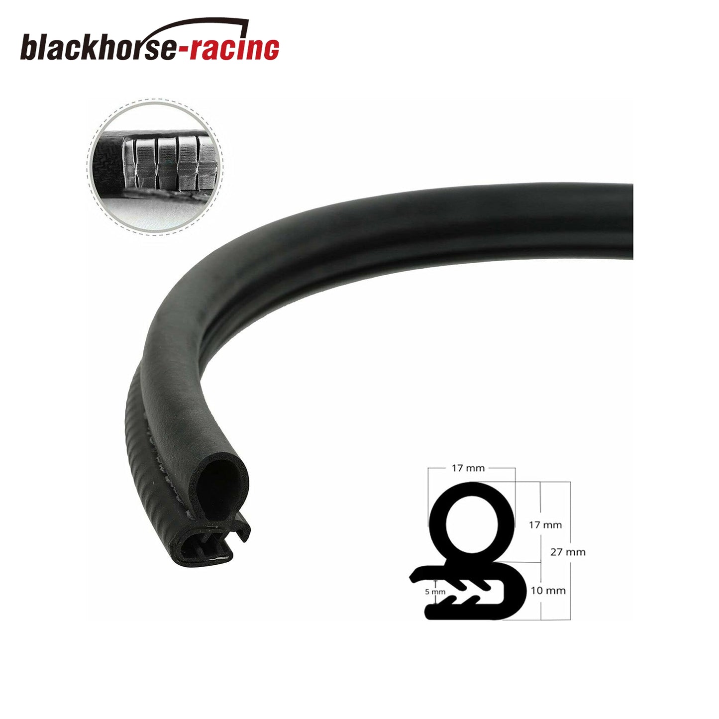 Door Rubber Seal Strip Trim Seal with Side Bulb for Cars,Trucks, Boats, RVs and Home Applications, Car Door Weather Striping (14Ft)
