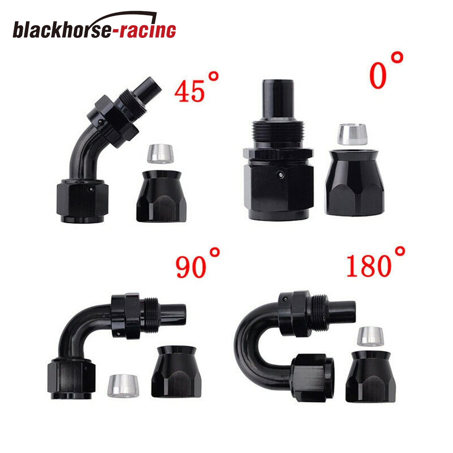 8AN 20FT PTFE Fuel Line Hose Kit,E85 Stainless Steel Nylon Braided Fuel Hose 20FT with 10PCS Swivel Fuel Hose Fitting Adapter Kit - Black