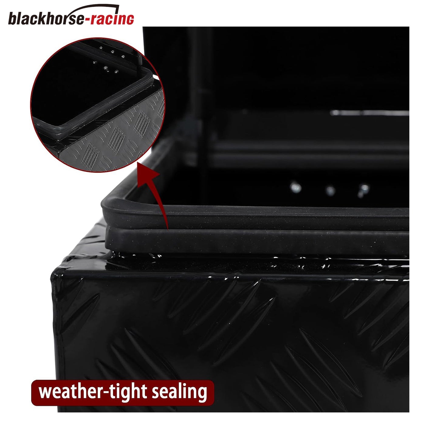 Aluminum 60 Inch Side Mount Tool Box, Side Truck Box with Paddle Latch and Weather-tight Sealing, Black