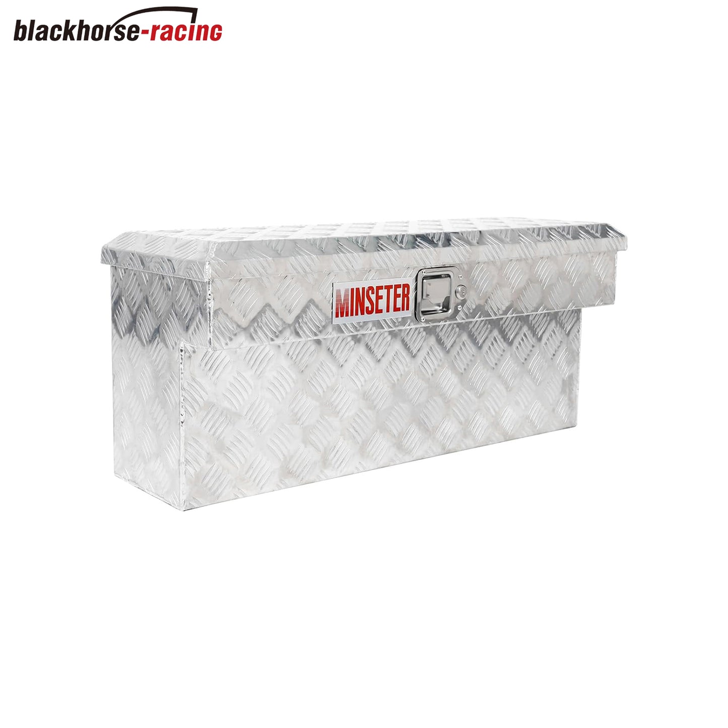 Black Aluminum 34 Inch Side Mount Tool Box, Side Truck Box with Paddle Latch (Silver)