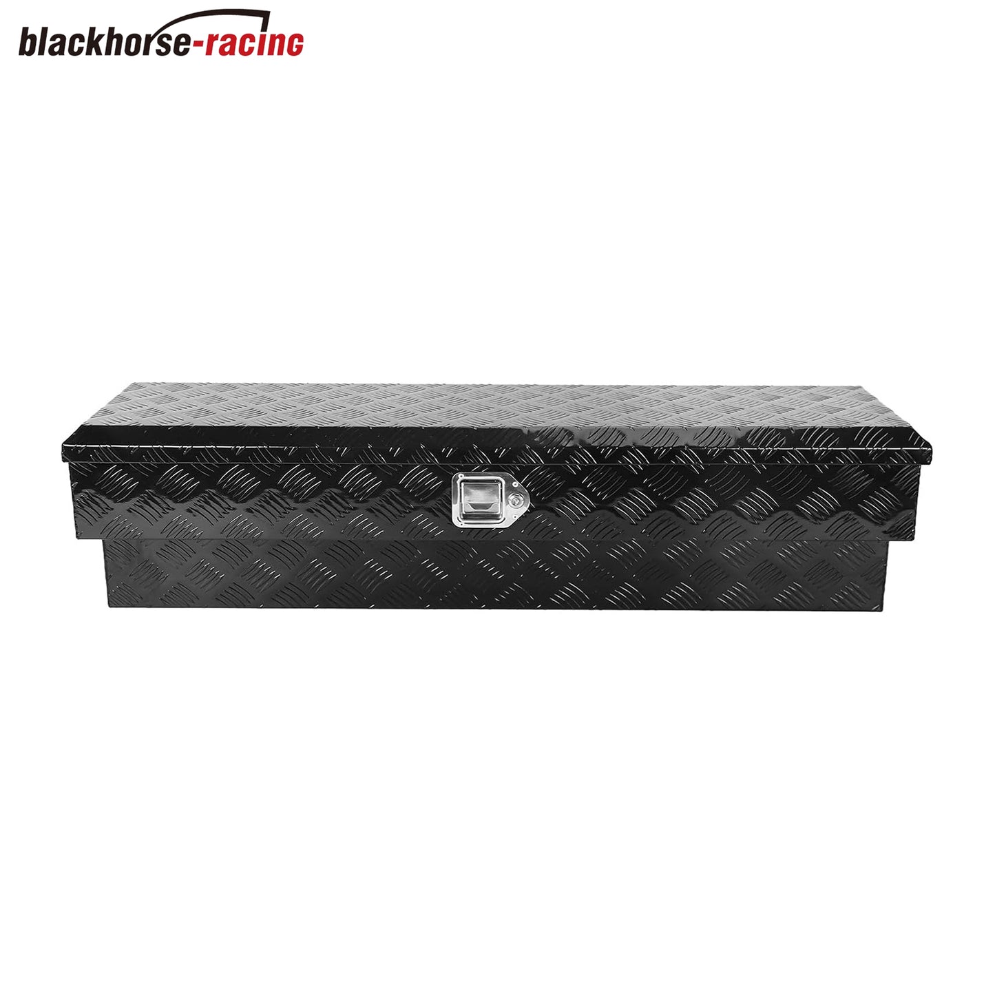 48 Inch Side Mount Truck Box Aluminum Storage Tool Box,48 x 8 x 12.5 inch Toolbox Organizer w/Lock and Keys For Pickup,Truck Bed, RV,Heavy Duty Waterproof job box - Black
