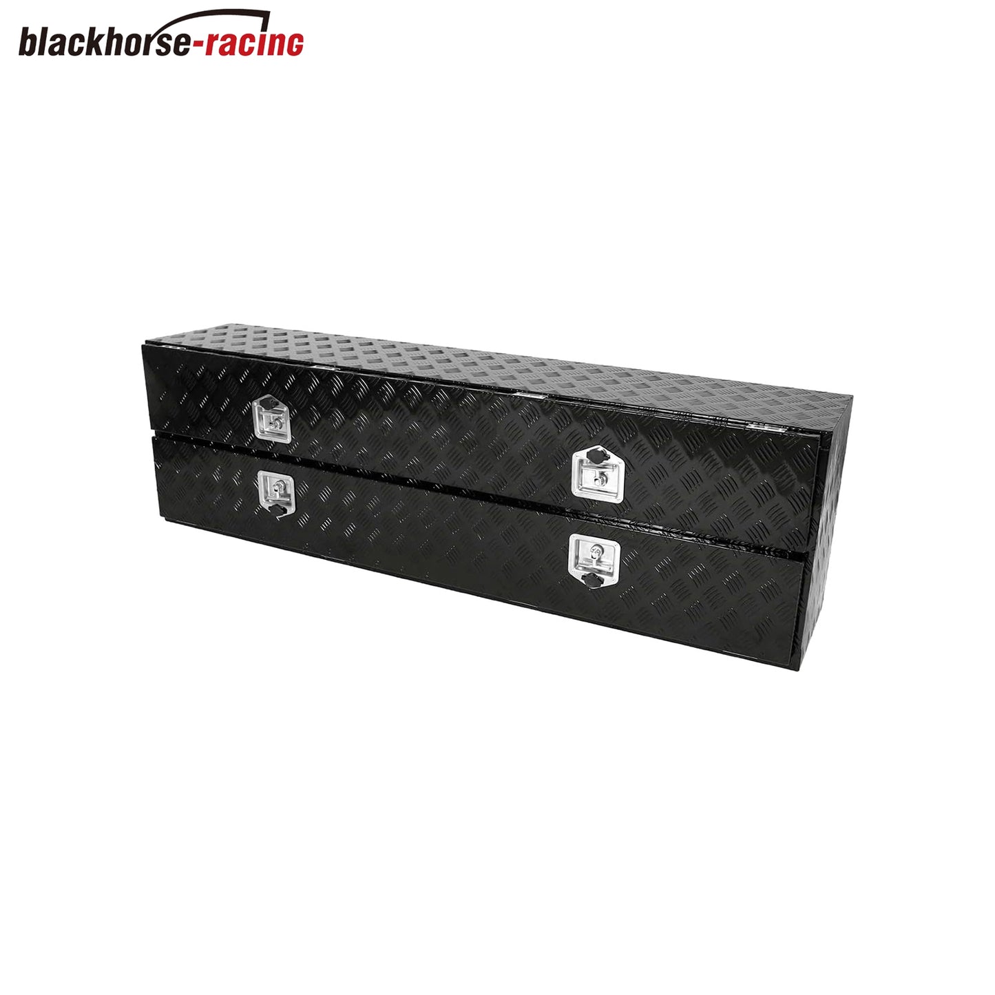 Aluminum Truck Tool Box w/Two Door,5 Bar Tread Truck Storage box w/Lock For Organization,Multifunction Black 72"x21"x15" Truck Toolboxes, For Truck,Trailer,RVs,Toolroom,Garage.