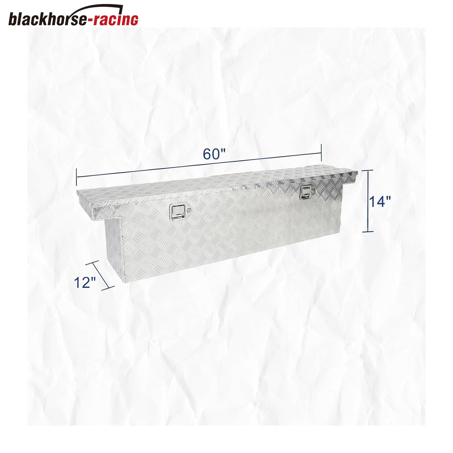 60 Inch Aluminum Heavy Duty Truck Bed Tool Box Trailer Storage Tool Box With Lock & Keys (Silver, 60"X12"X14")