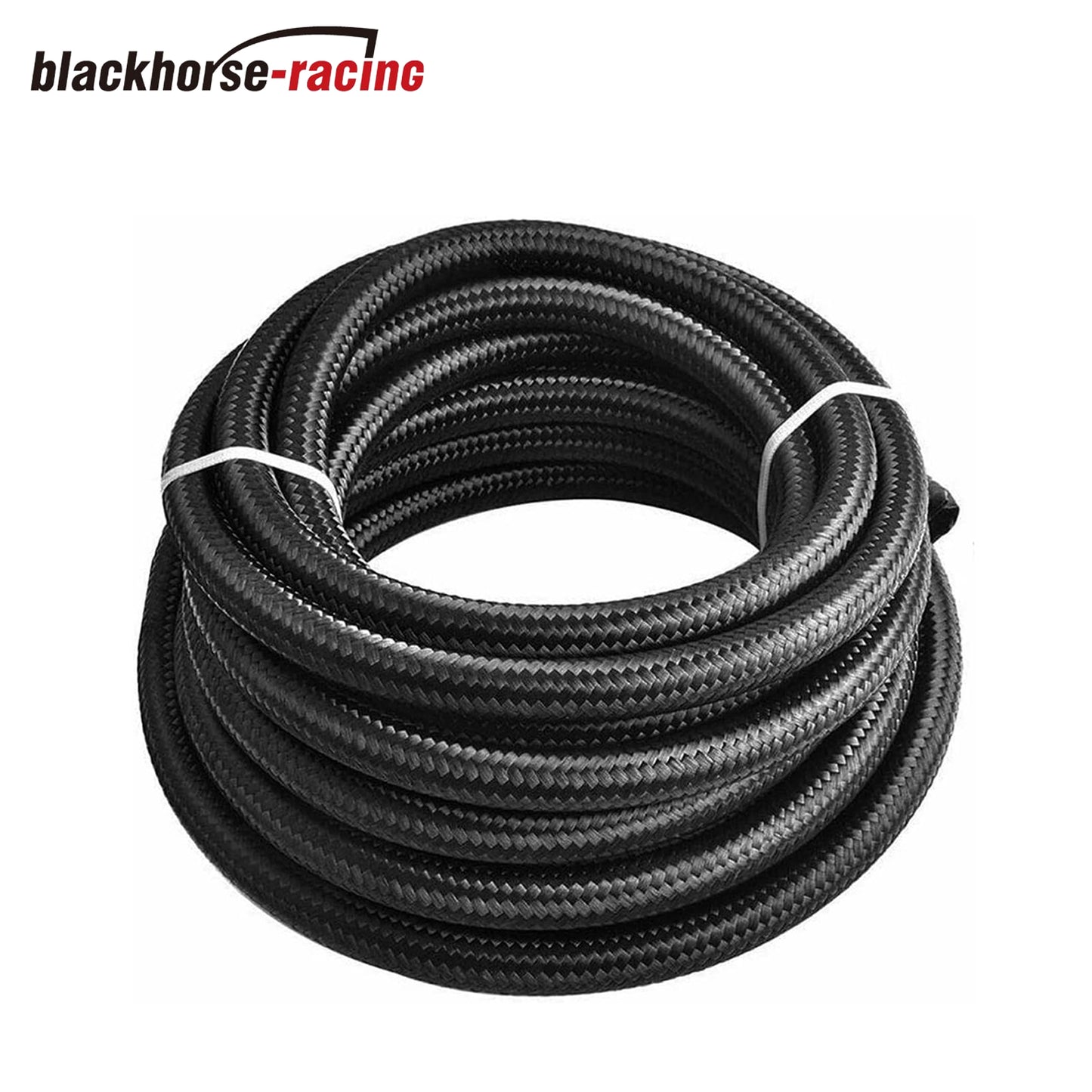 6AN 20Feet Stainless Steel Nylon Braided Fuel Line Hose Oil Gas Hose Oil Line Hose Black