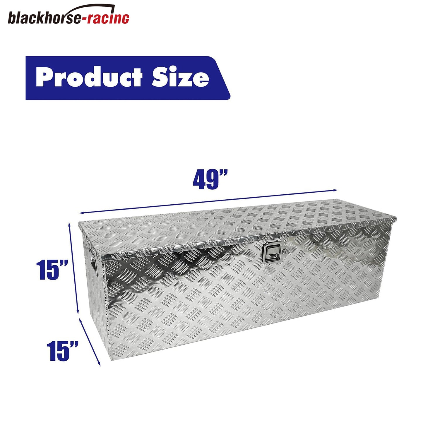48"x15"x15" X-large Silver Aluminum Pickup Truck Bed Tool Box Trailer Storage Trailer Flat Bed with lock & Key