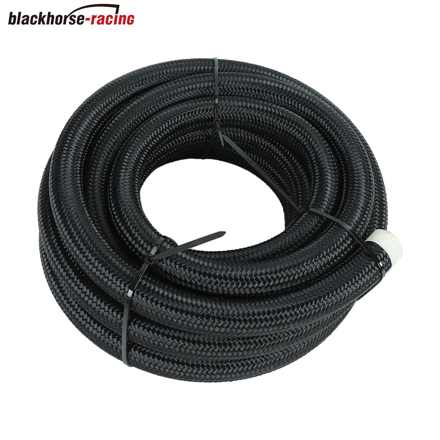 6AN 16Feet Stainless Steel Nylon Braided Fuel Line Hose Oil Gas Hose Oil Line Hose Black