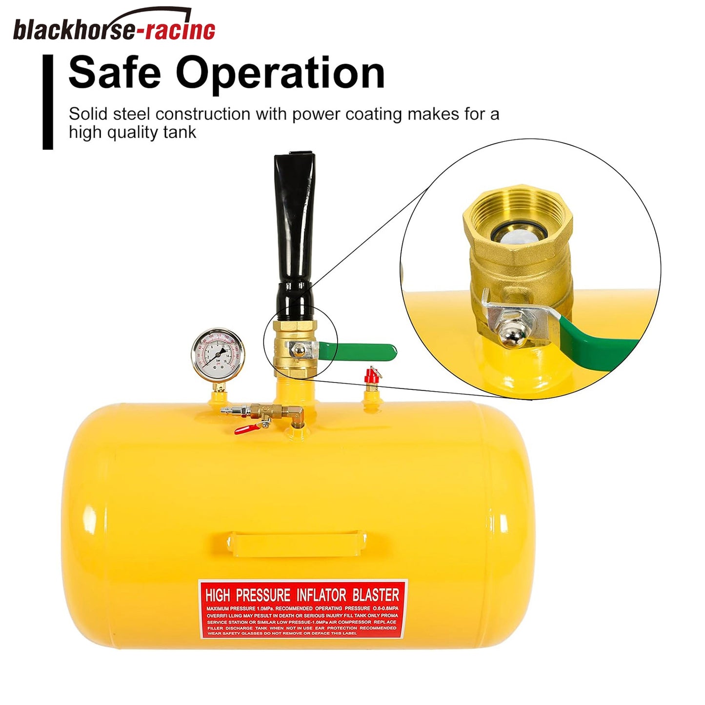 10 Gallon Air Tire Bead Seater - 145PSI Blaster Tool Seating Inflator w/Gauge Car Truck ATV Tank Heavy Duty