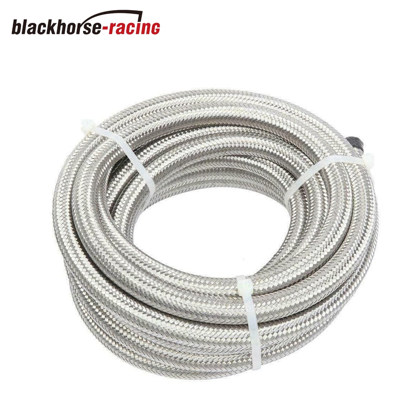 6AN 20Feet Stainless Steel Nylon Braided Fuel Line Hose Oil Gas Hose Oil Line Hose Silver
