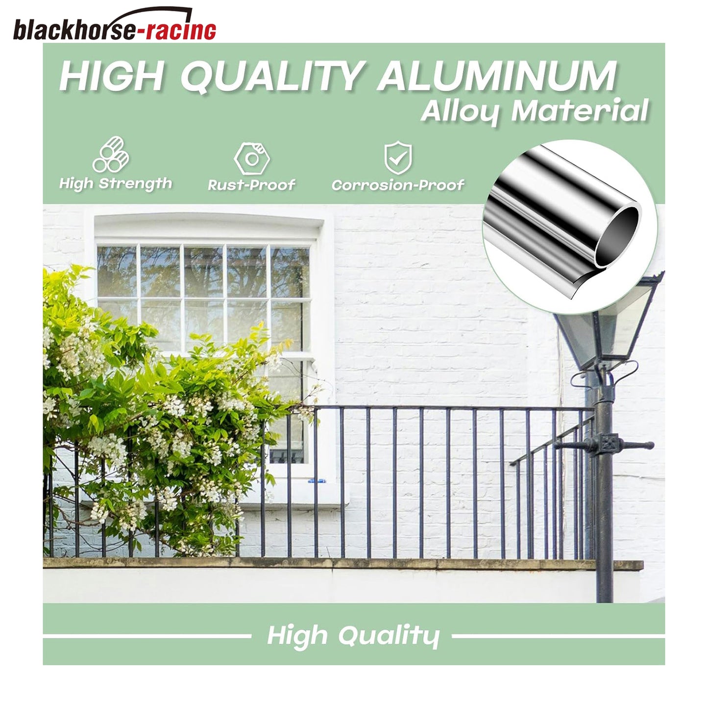 51 Pack 26 Inch Aluminum Deck Balusters 3/4" Diameter Hollow Round Balusters for Deck Railing Deck Spindles with Screws for Railing Fencing Balusters Staircase Spindles with Connectors
