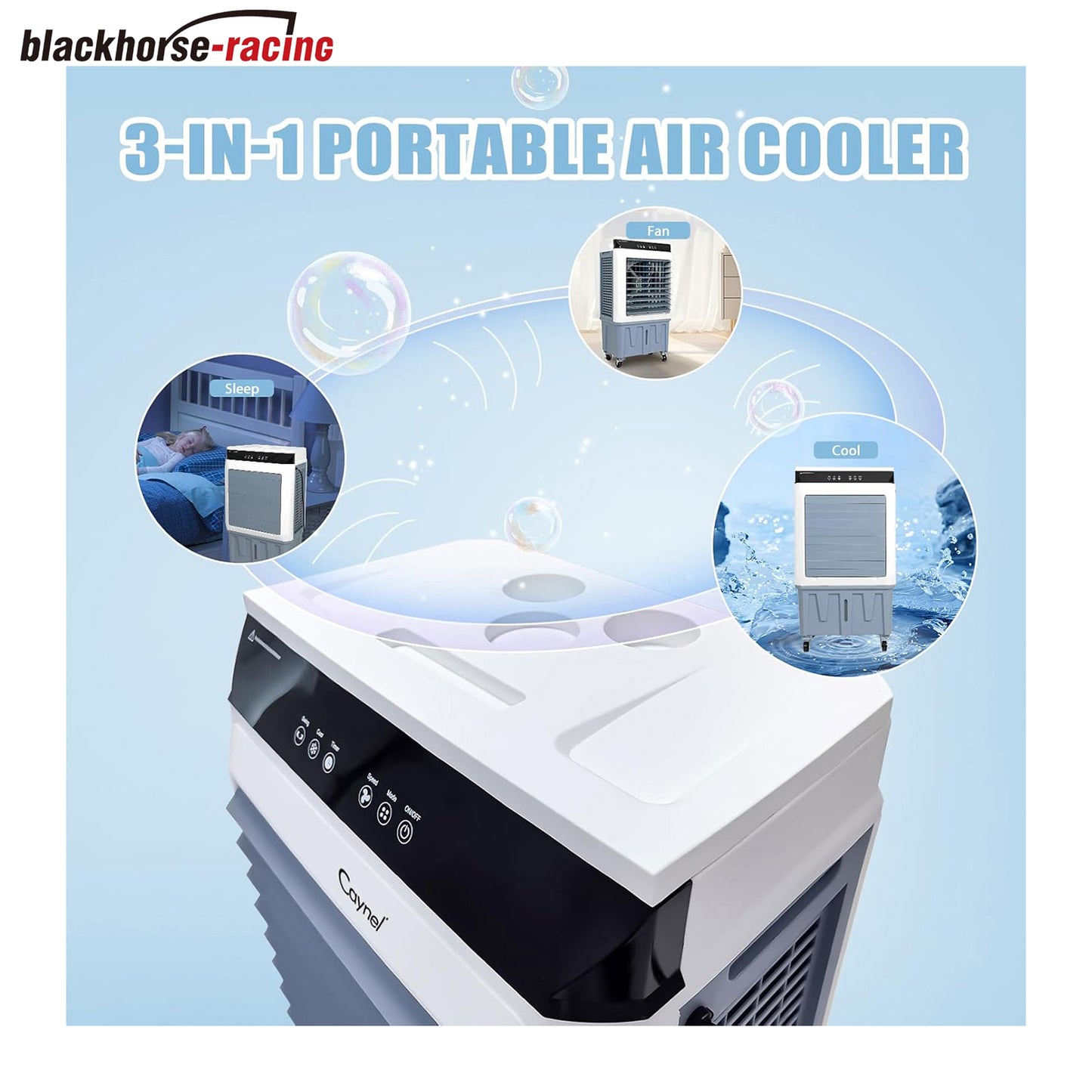 Evaporative Air Cooler, 120W Cooler with 8 Gallon Water Tank, Touch Screen and Remote Control, 12 Hour Timer, 3 Fan Speeds, Outdoor Air Cooler for Yard, Patio, Porch, Factory