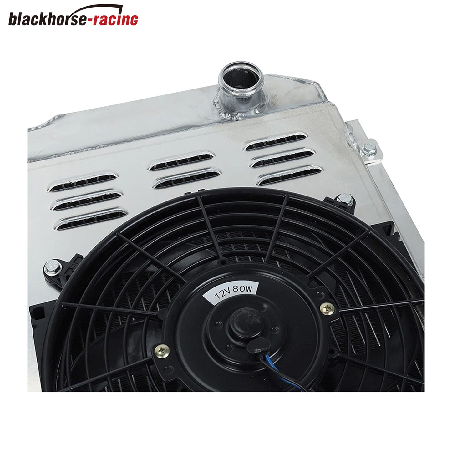 CC338 3 Row Radiator+Shroud Fan+Thermostat Relay Compatible with 1967 1968 1969 1970 Ford Mustang/Mercury Cougar AT/MT