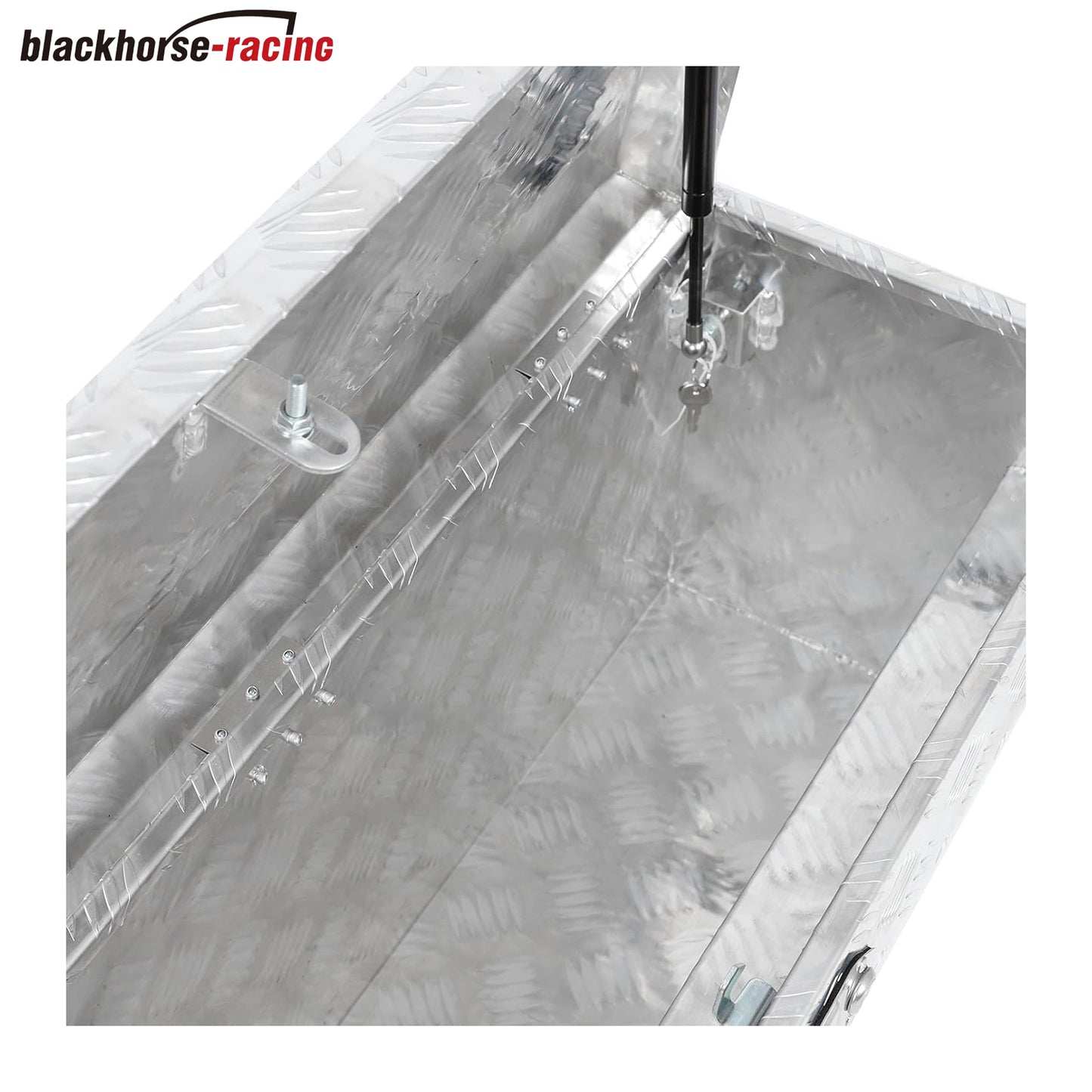 Black Aluminum 34 Inch Side Mount Tool Box, Side Truck Box with Paddle Latch (Silver)