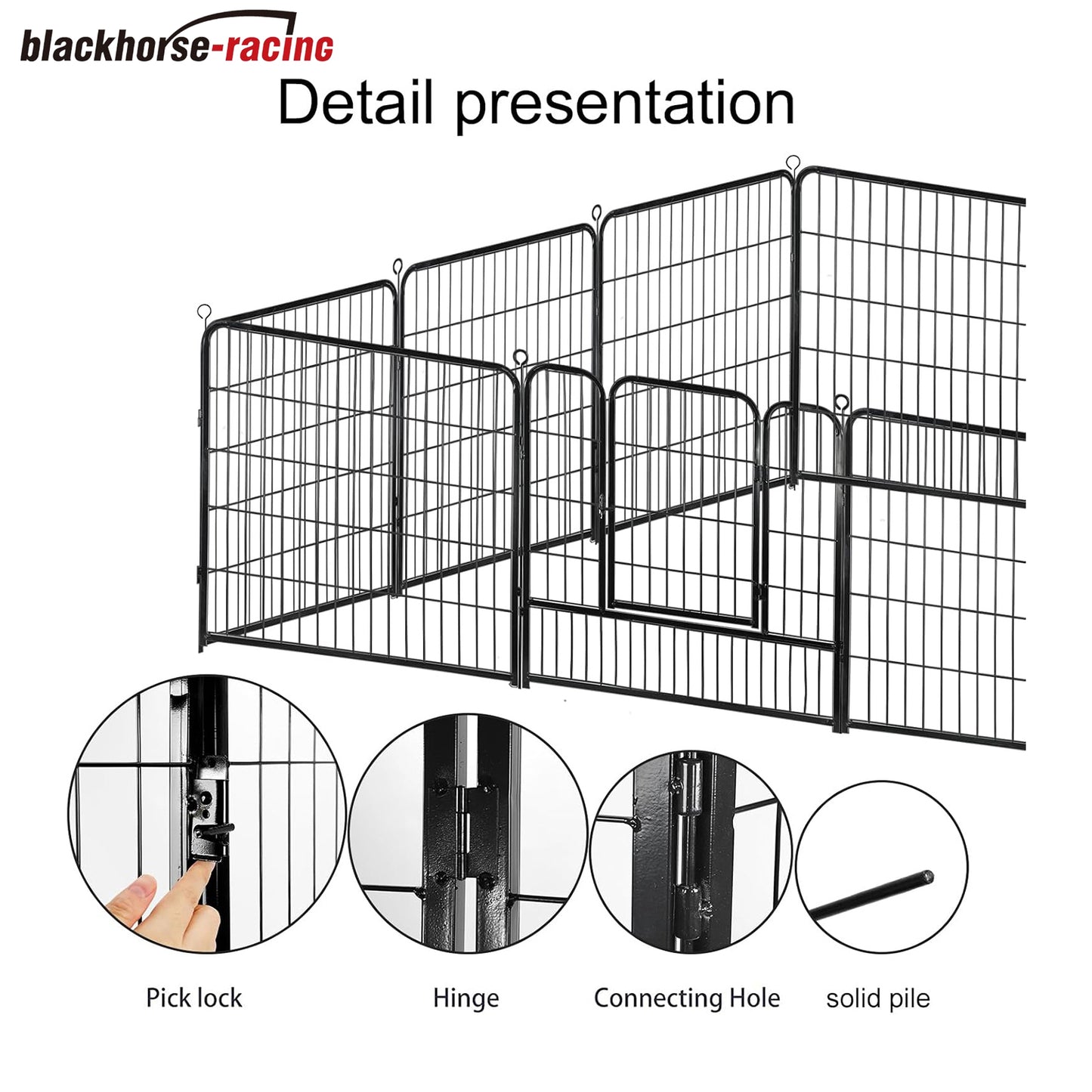 Foldable Metal Dog Playpen Outdoor,16 Panel 32 inches Height Exercise Pen Indoor Pet Fence Barrier Kennel for Small/Medium/Large Dogs Cats Rabbits