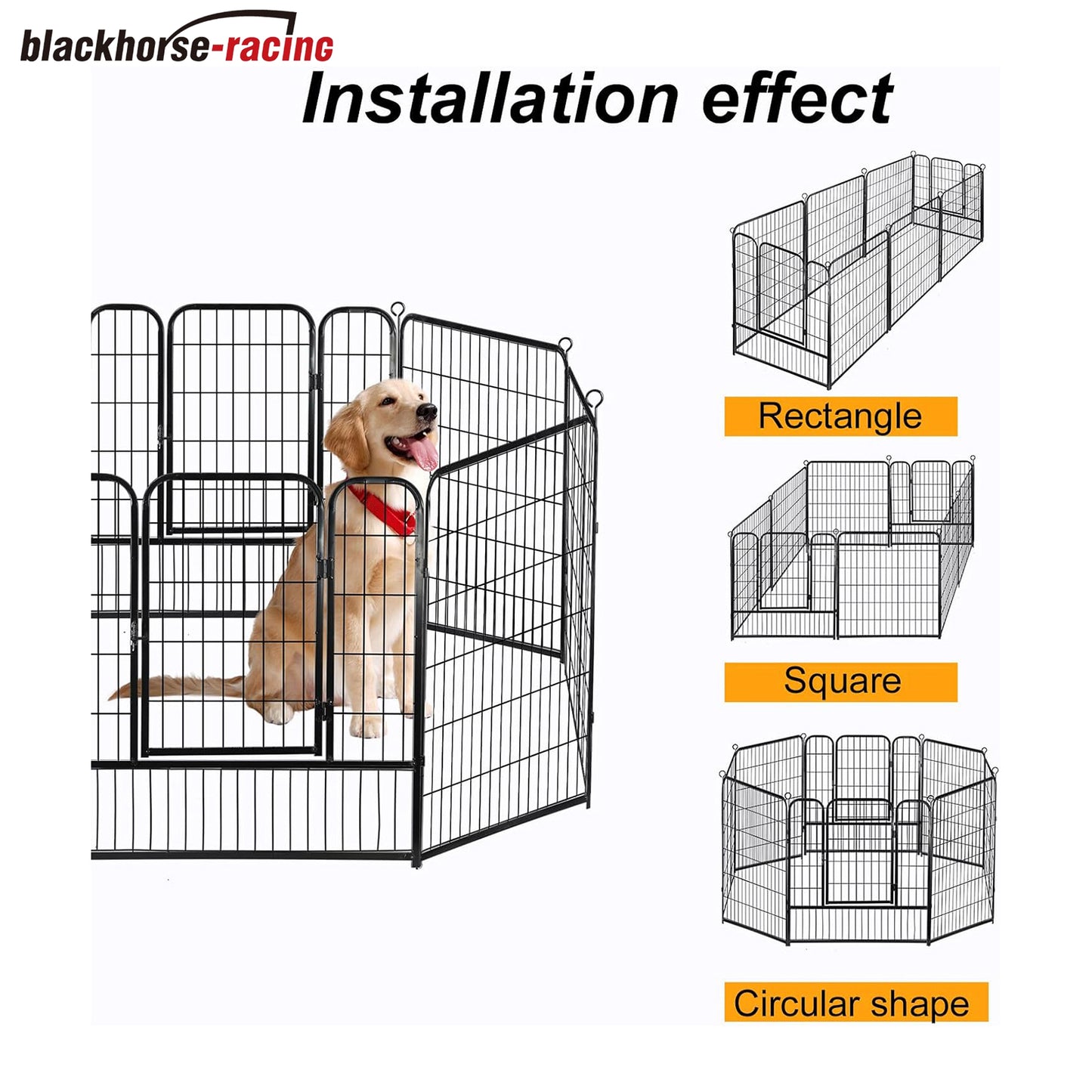 Foldable Metal Dog Playpen Outdoor, 16 Panels 40 inches Height Exercise Pen Indoor Pet Fence Barrier Kennel for Small/Medium/Large Dogs Cats Rabbits