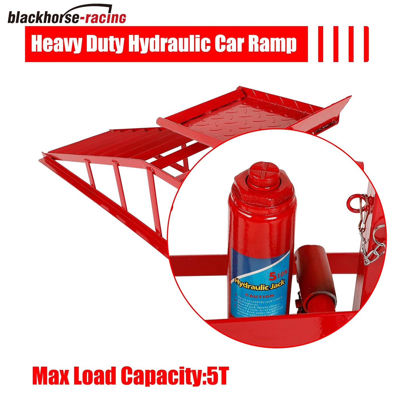 Auto Car Truck Service Ramps & Lifts, Hydraulic Ramps Red 5 Ton, Automotive Repair Frame Lift (1 Pack)