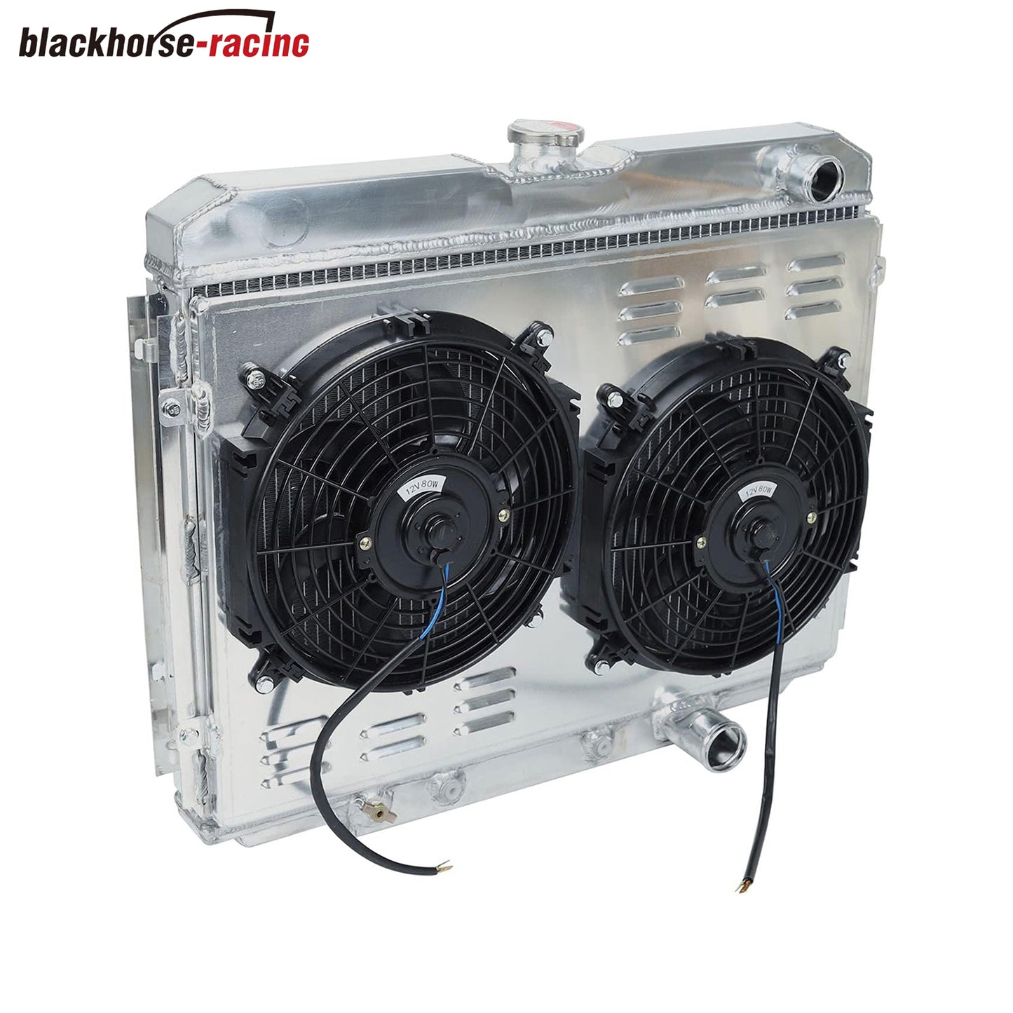 CC338 3 Row Radiator+Shroud Fan+Thermostat Relay Compatible with 1967 1968 1969 1970 Ford Mustang/Mercury Cougar AT/MT