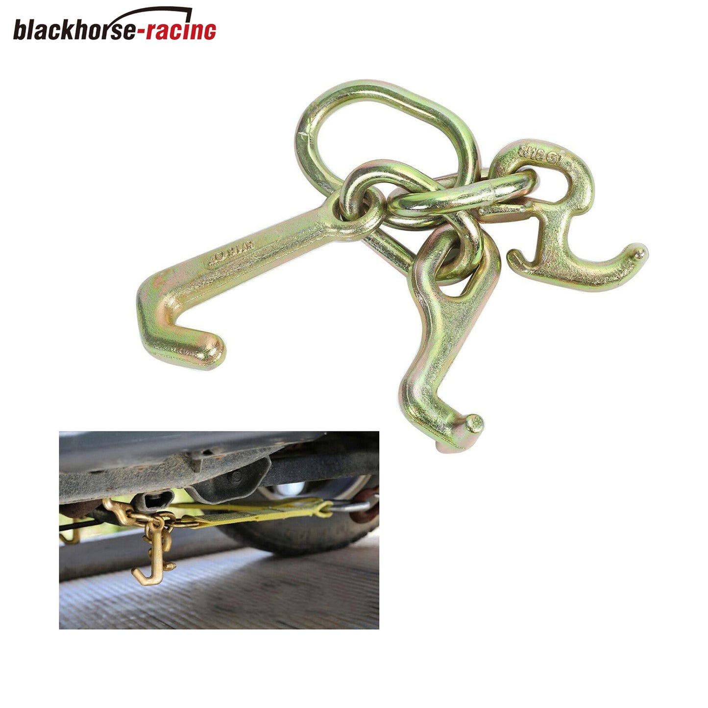 Cluster Hook Tow Truck Car Hauler Trailer Auto Body Frame Hook WLL 4,800lb,for Car Hauler, Wrecker, and Towing Trucks(2 Pack)