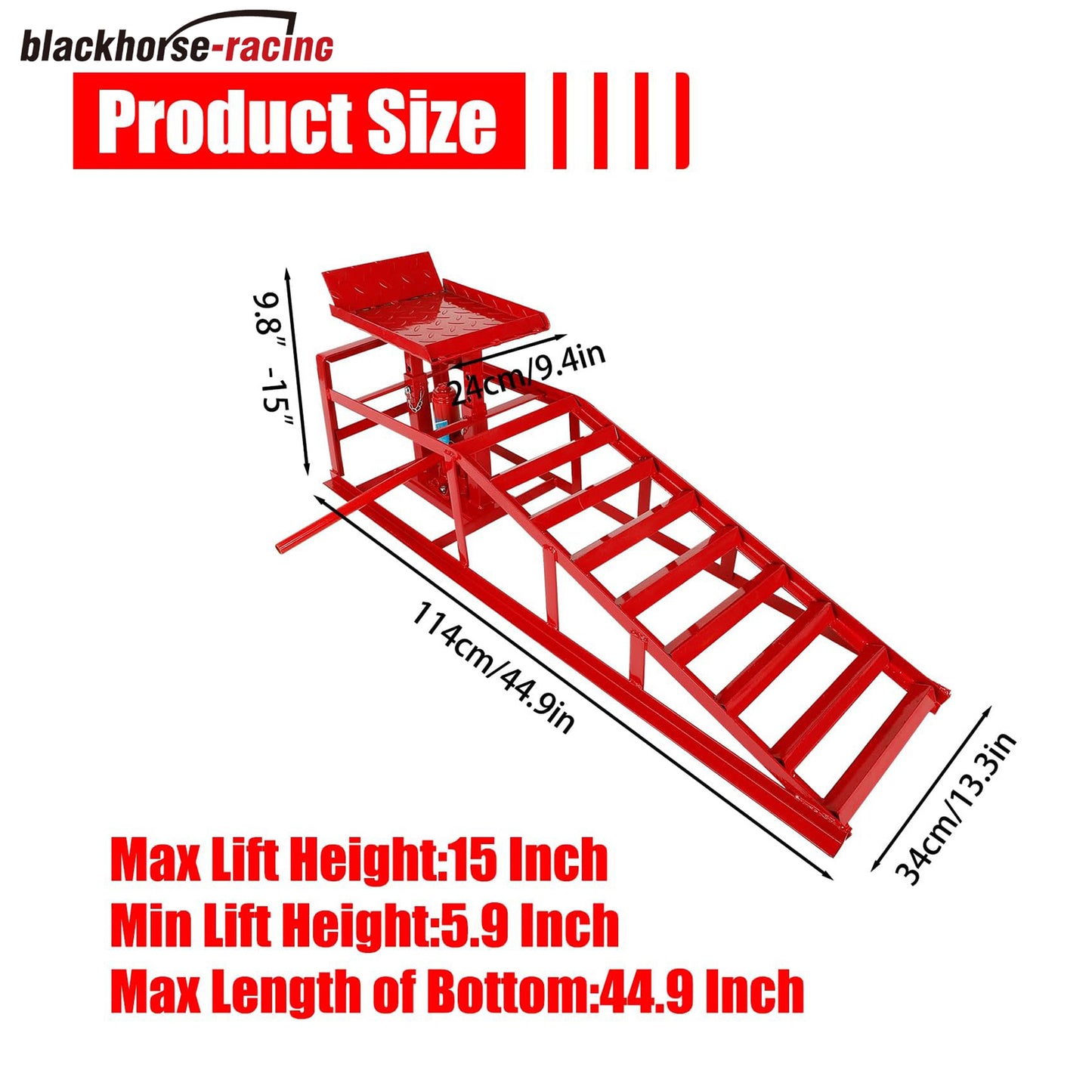 Auto Car Truck Service Ramps & Lifts, Hydraulic Ramps Red 5 Ton, Automotive Repair Frame Lift (1 Pack)