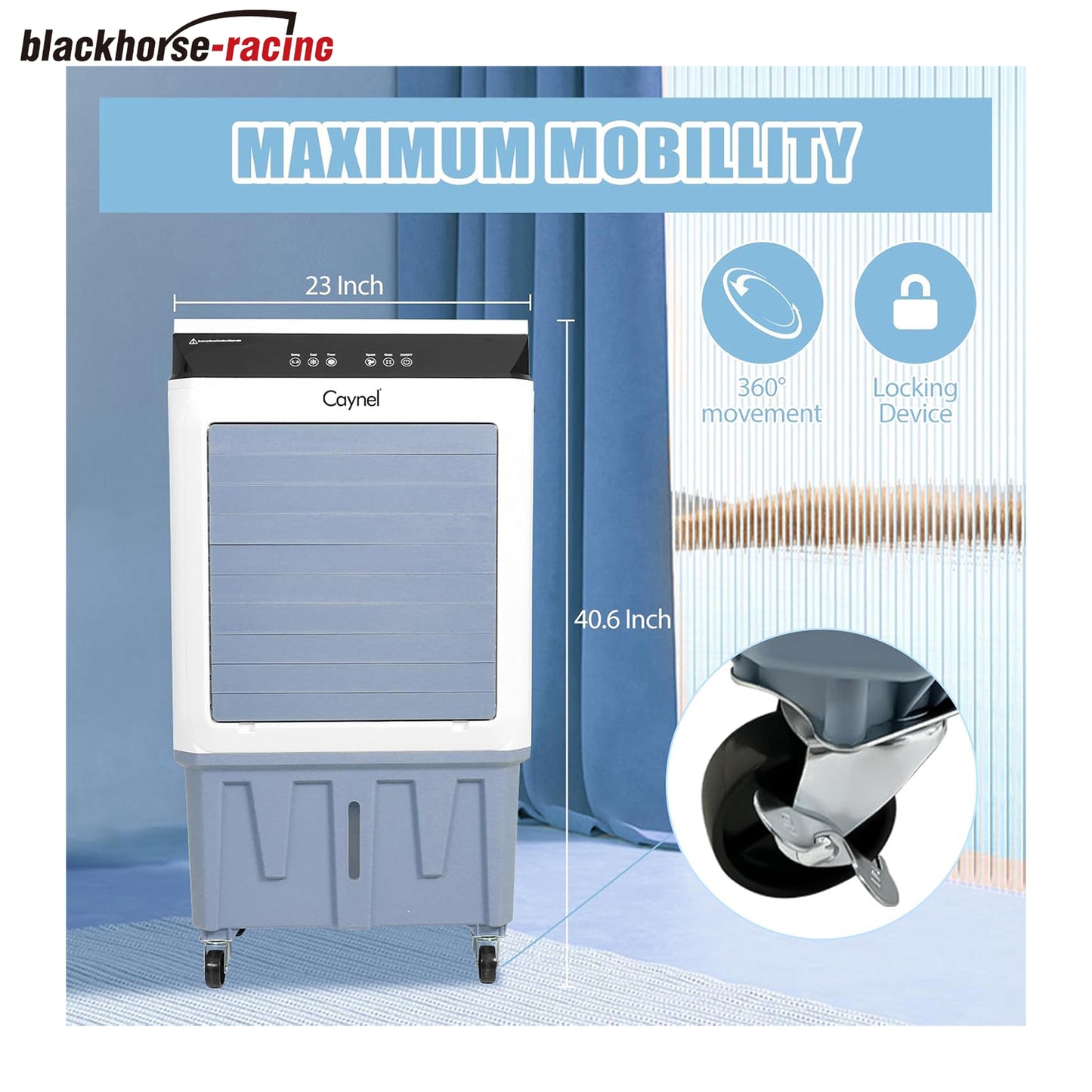 Evaporative Air Cooler, 120W Cooler with 8 Gallon Water Tank, Touch Screen and Remote Control, 12 Hour Timer, 3 Fan Speeds, Outdoor Air Cooler for Yard, Patio, Porch, Factory