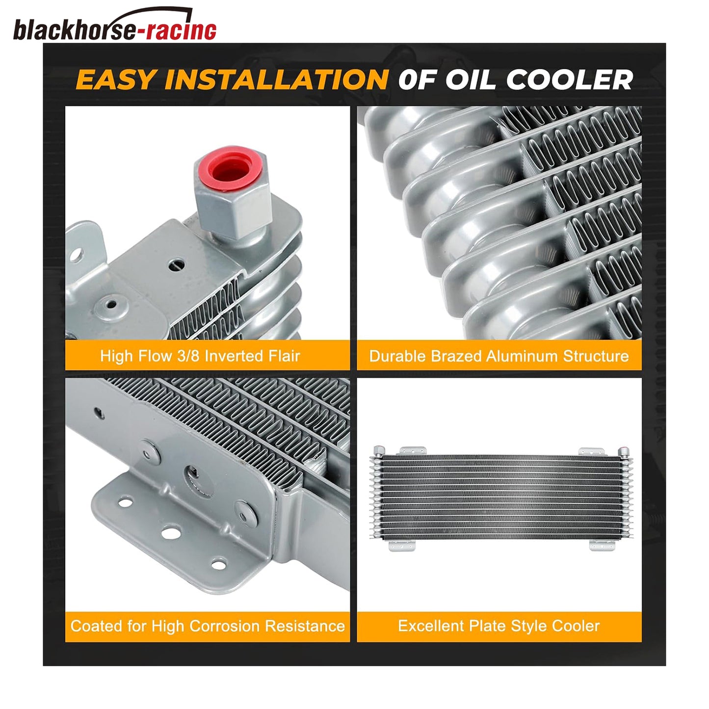 40k Transmission Oil Cooler Kit Compatible with Heavy Duty 40,000 GVW Max Low Pressure Drop Trans Cooler with Mounting Hardware, Towing Applications and Advanced Cooling Protection, Replace#LPD47391