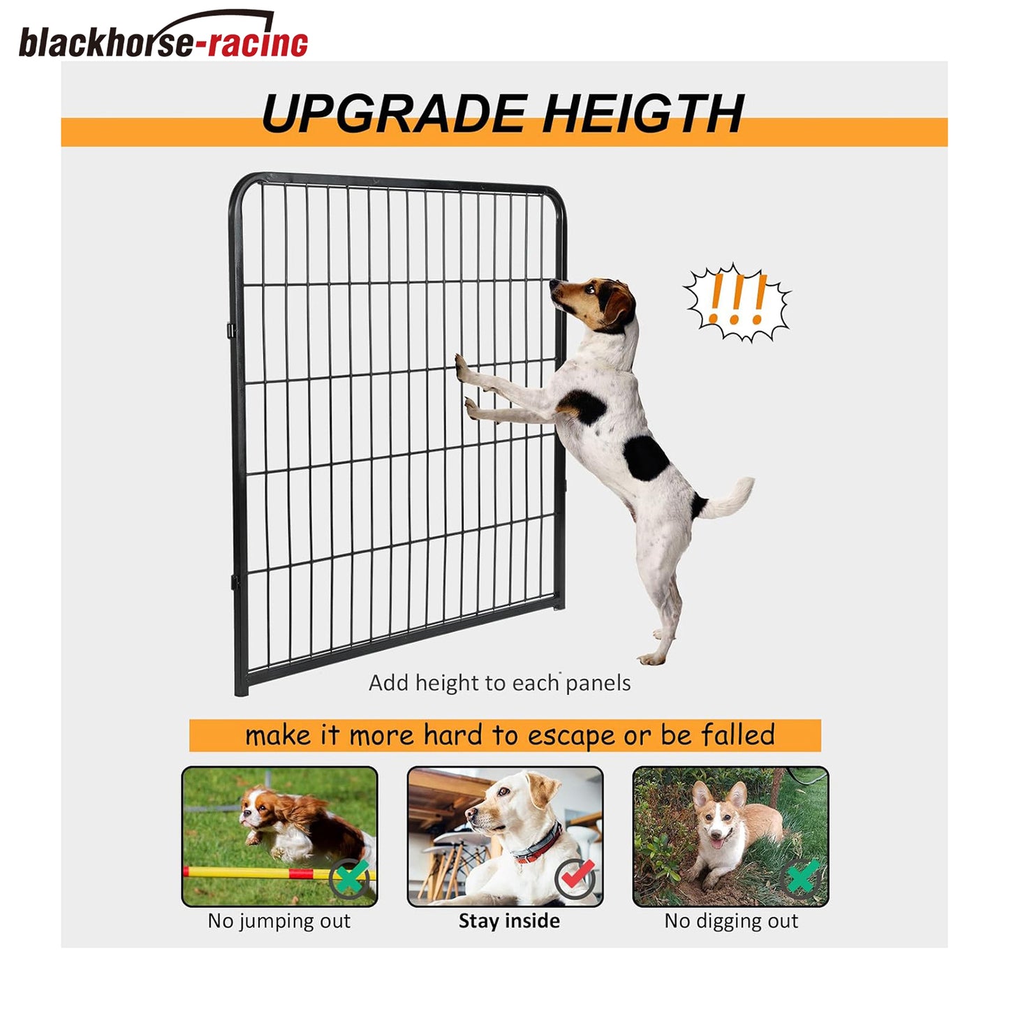 Foldable Metal Dog Playpen Outdoor,16 Panel 32 inches Height Exercise Pen Indoor Pet Fence Barrier Kennel for Small/Medium/Large Dogs Cats Rabbits