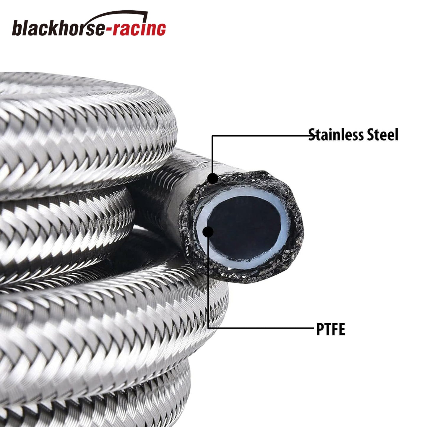 10AN 20FT Fuel Line Hose Kit,E85 Nylon Braided Fuel Hose 20FT with 10PCS Swivel Fuel Hose Fitting Adapter Kit - Silver