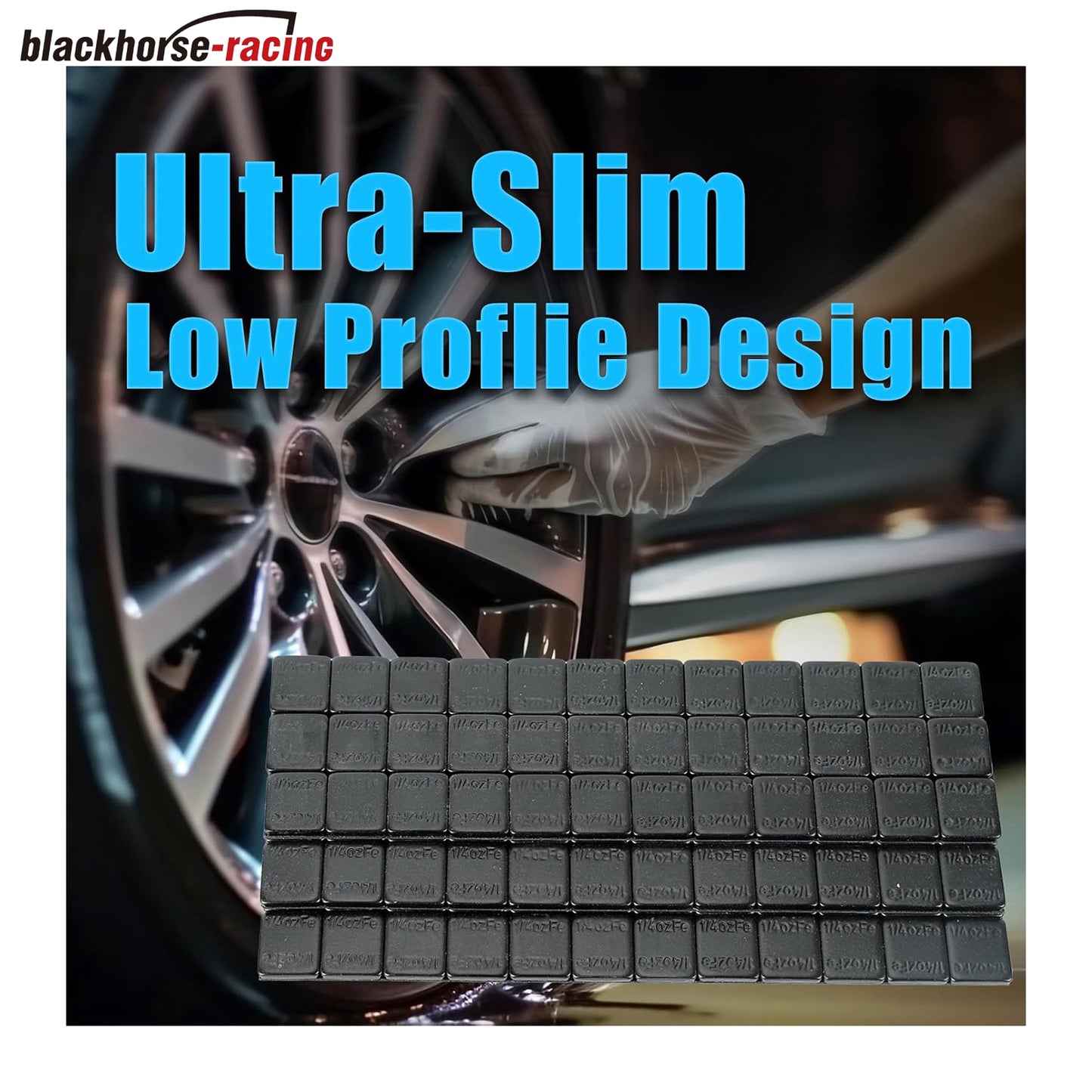1/4 oz Stick on Wheel Weights, Adhesive Back, Easy to Peel, 36 OZ/Box 144pcs, Black Tire Weight for Cars, Trucks, SUVs, Motorcycles, Low Profile