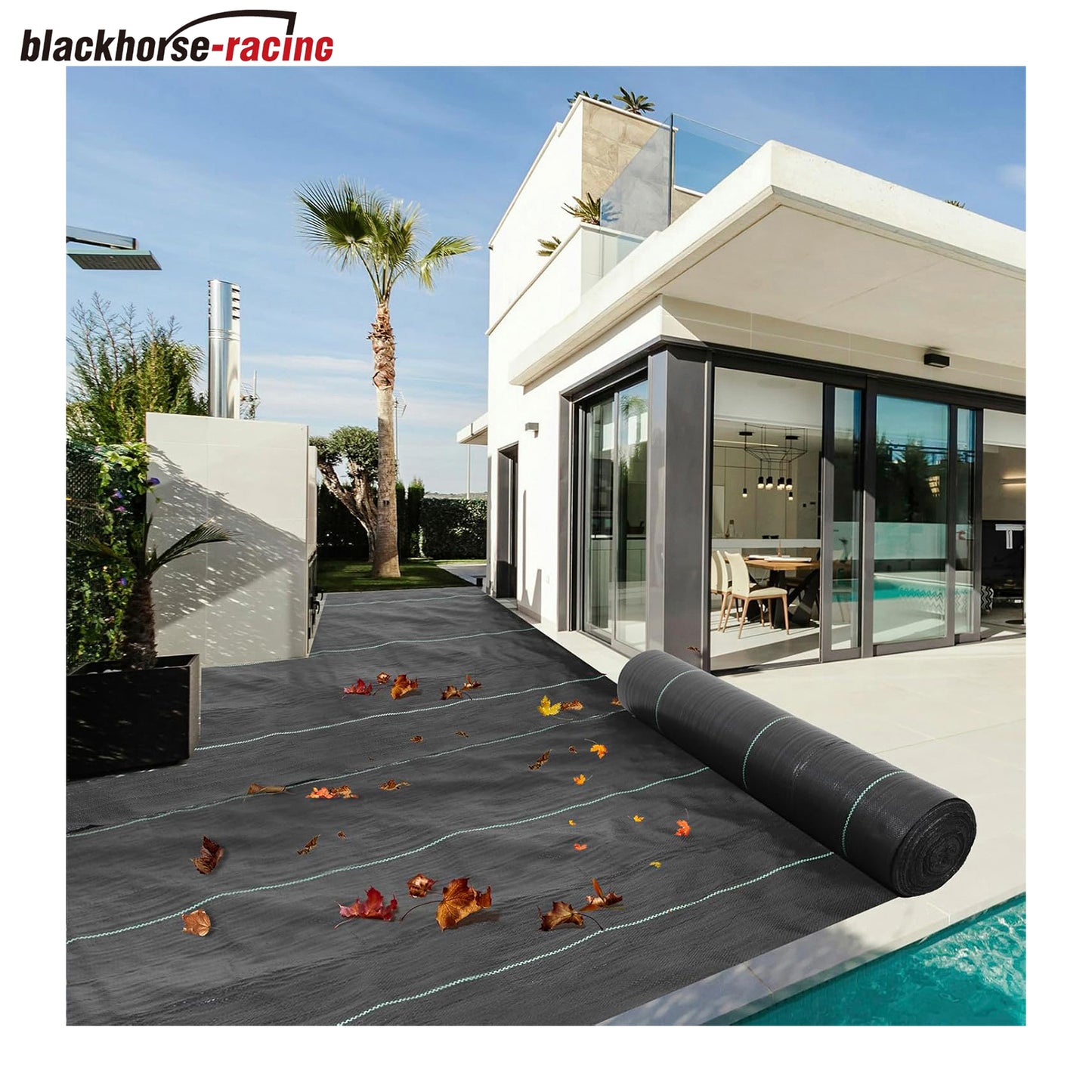 6ft x300ft Black Weed Barrier Landscape Fabric Heavy Duty 3.2OZ French Drain Fabric Ground Cover Weed Cloth for Erosion Control,Outdoor Gardening Weed Control Mat