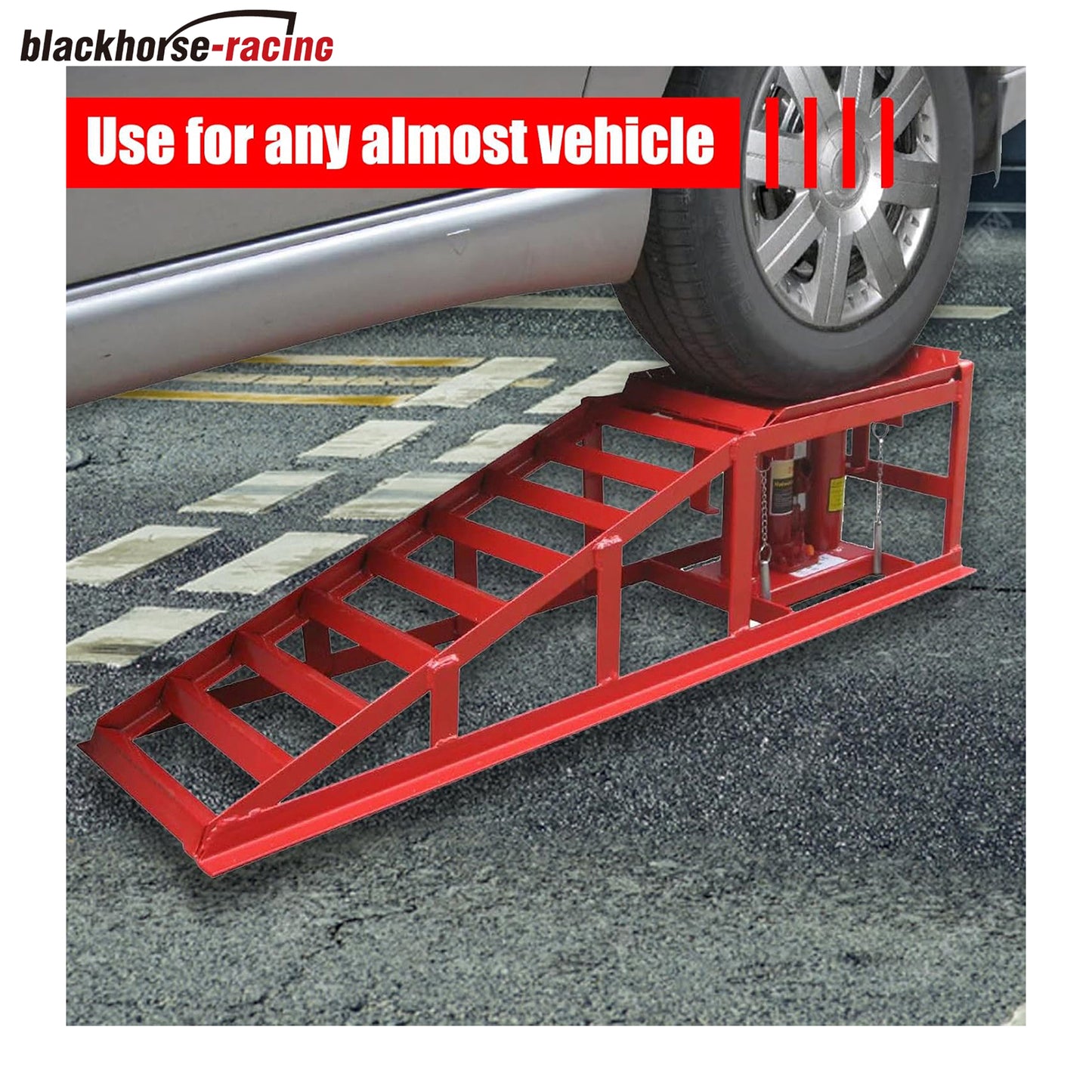 Auto Car Truck Service Ramps & Lifts, Hydraulic Ramps Red 5 Ton, Automotive Repair Frame Lift (1 Pack)
