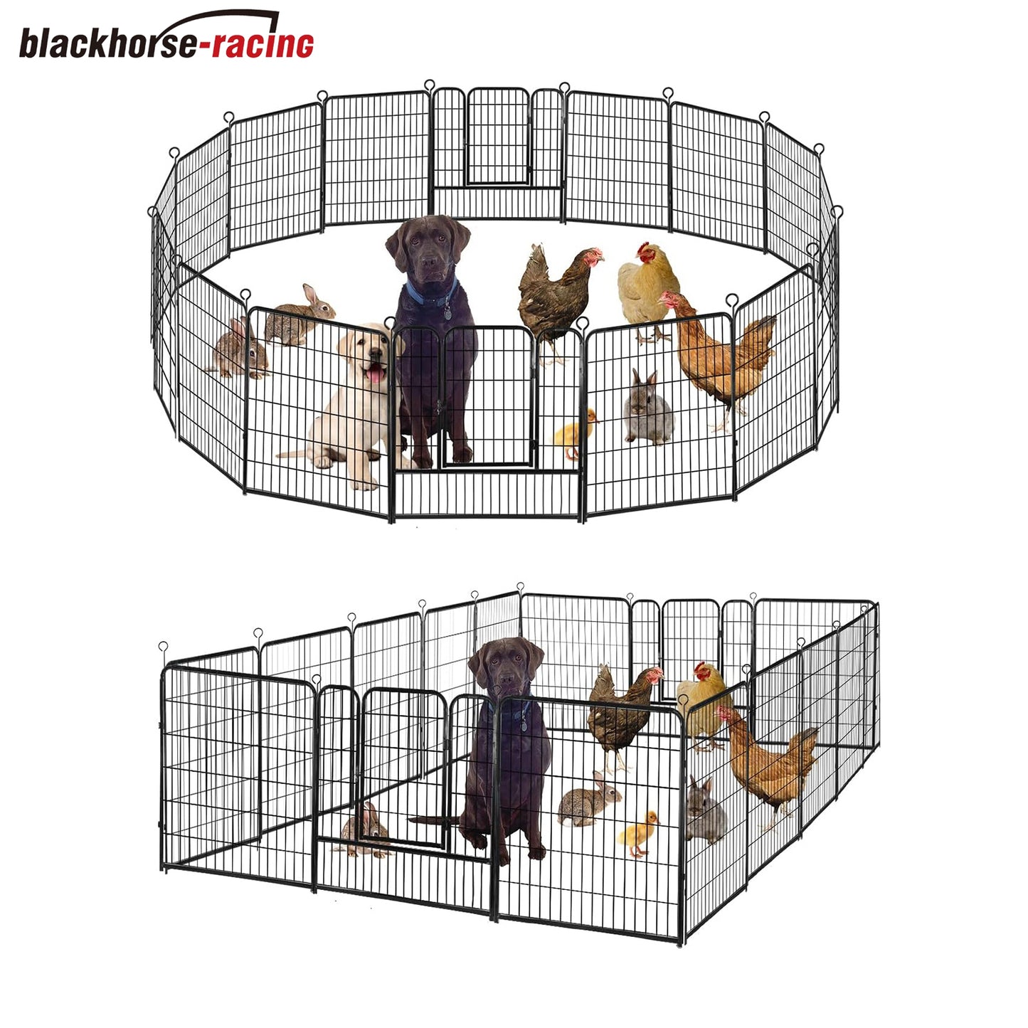 Foldable Metal Dog Playpen Outdoor, 16 Panels 40 inches Height Exercise Pen Indoor Pet Fence Barrier Kennel for Small/Medium/Large Dogs Cats Rabbits