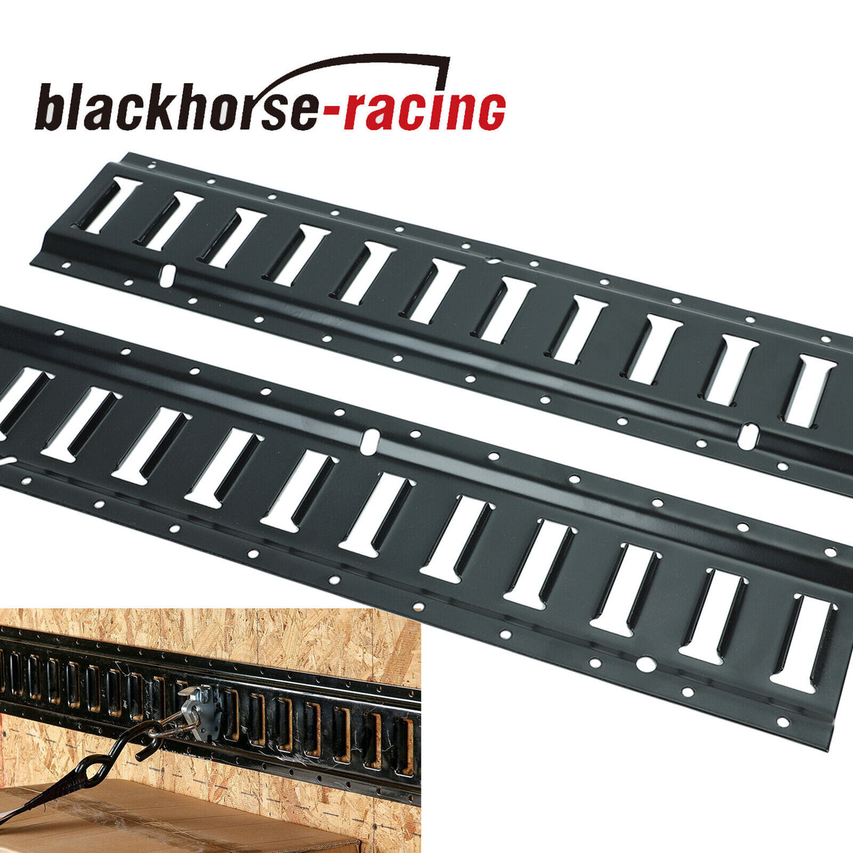 2 Pack 2' E Track Tie Down Rails System Power Coated ETracks for Carg