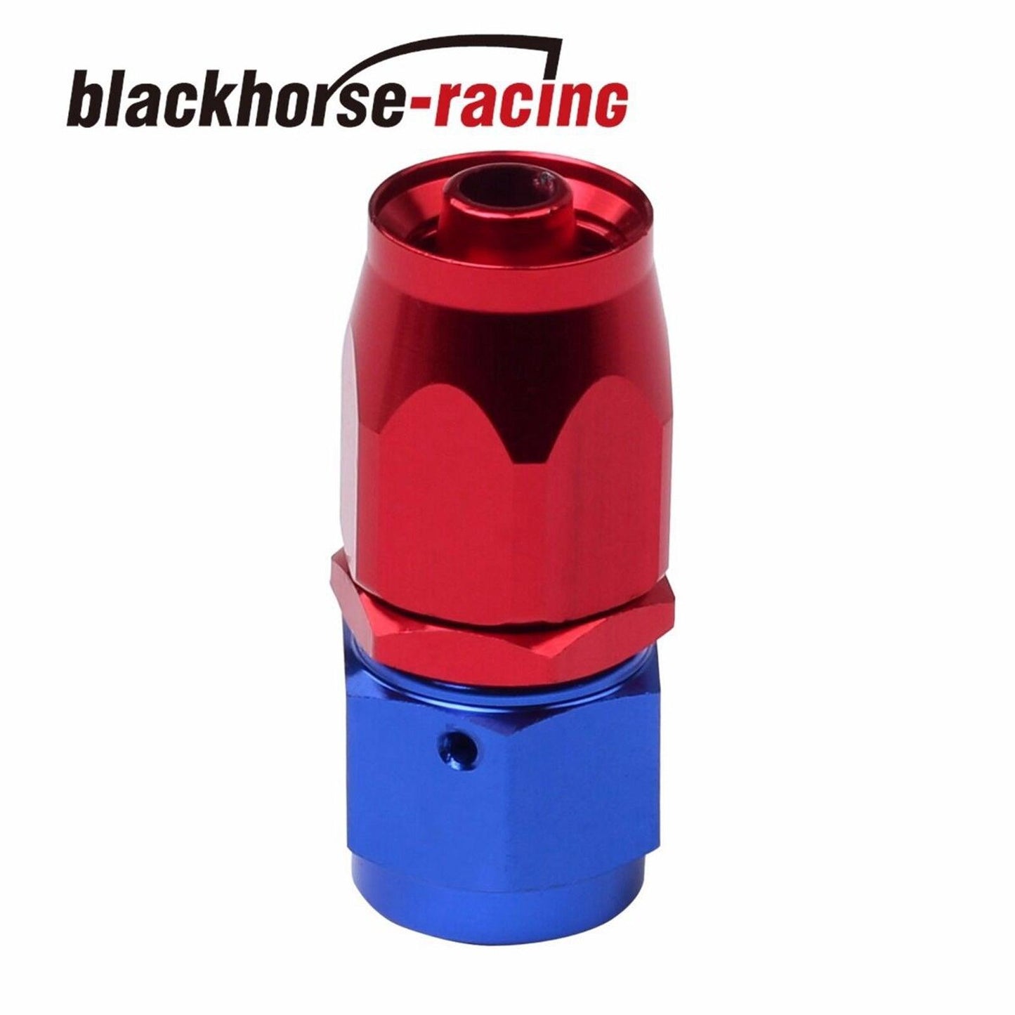 2PC Red & Blue AN 6 Straight Swivel Oil Fuel Line Hose End Fitting 6-AN - www.blackhorse-racing.com
