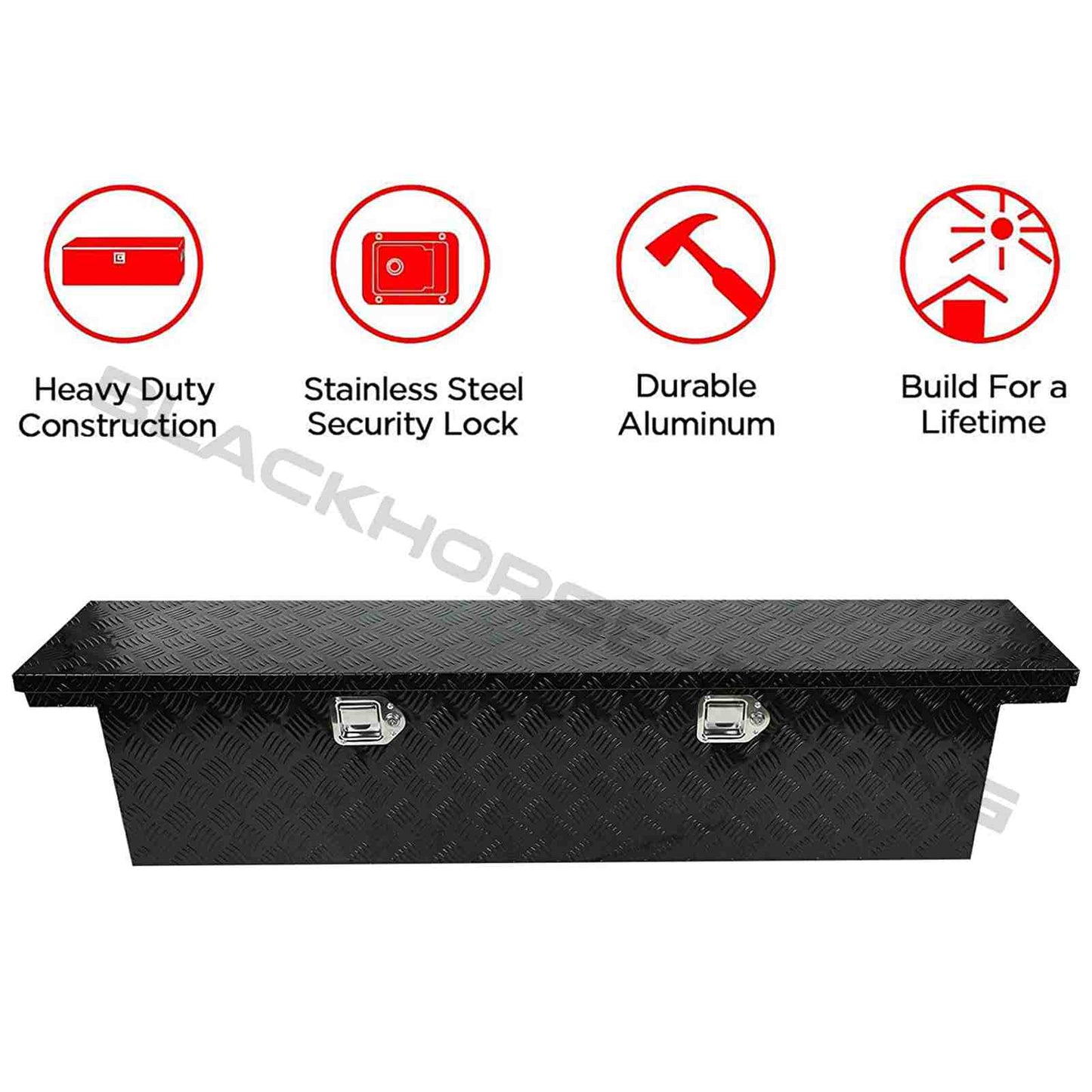 Aluminum Heavy Duty Pickup Truck 63"X12"X14" Bed Storage Tool Box w/ Lock & Key
