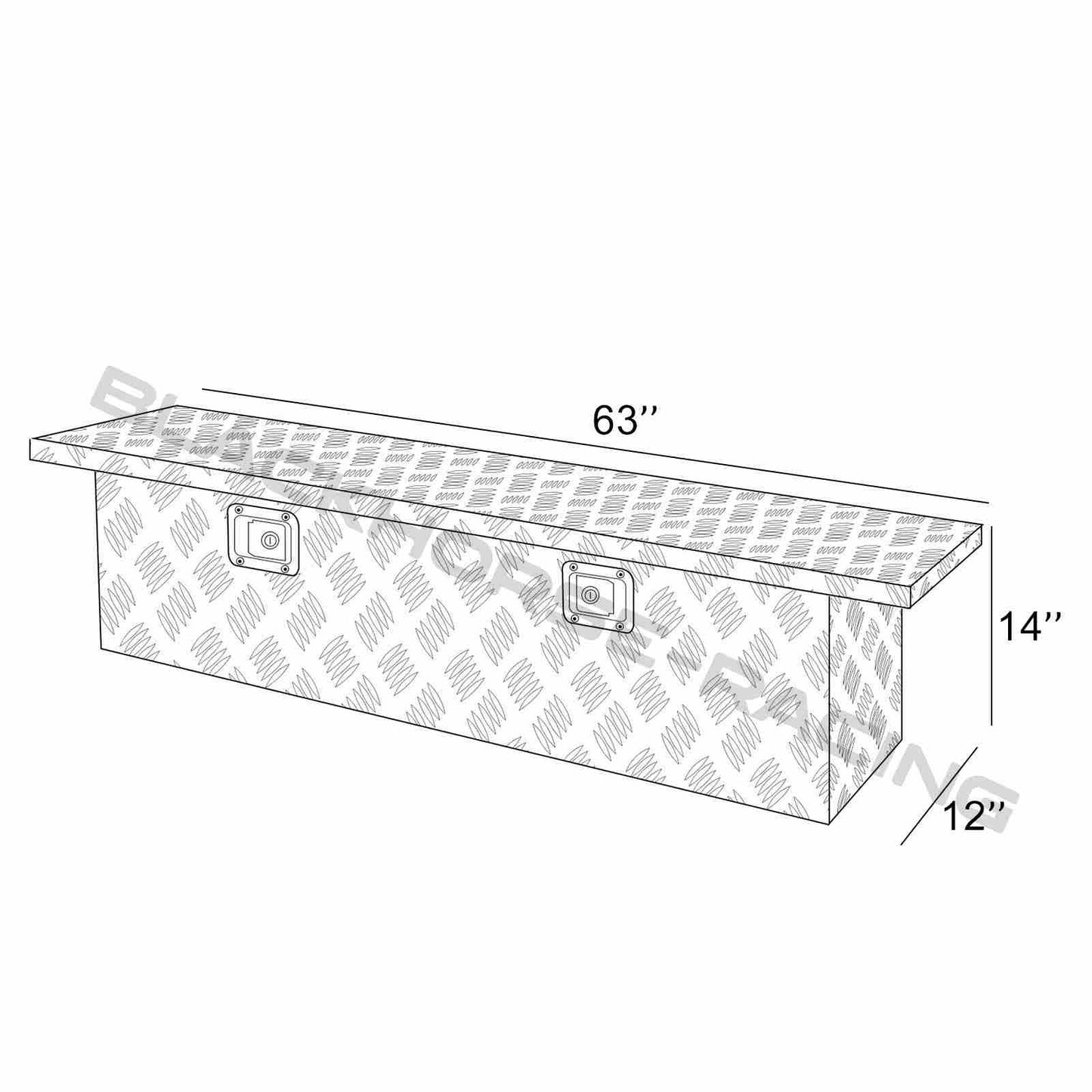 Aluminum Heavy Duty Pickup Truck 63"X12"X14" Bed Storage Tool Box w/ Lock & Key