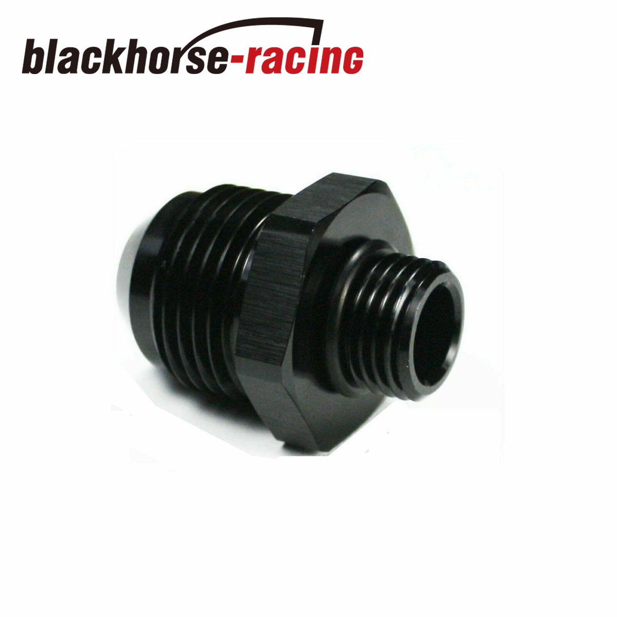 2x ORB-10 O-Ring Boss Adapters - AN10 Male To AN10 Male - Black Anodized Aluminum