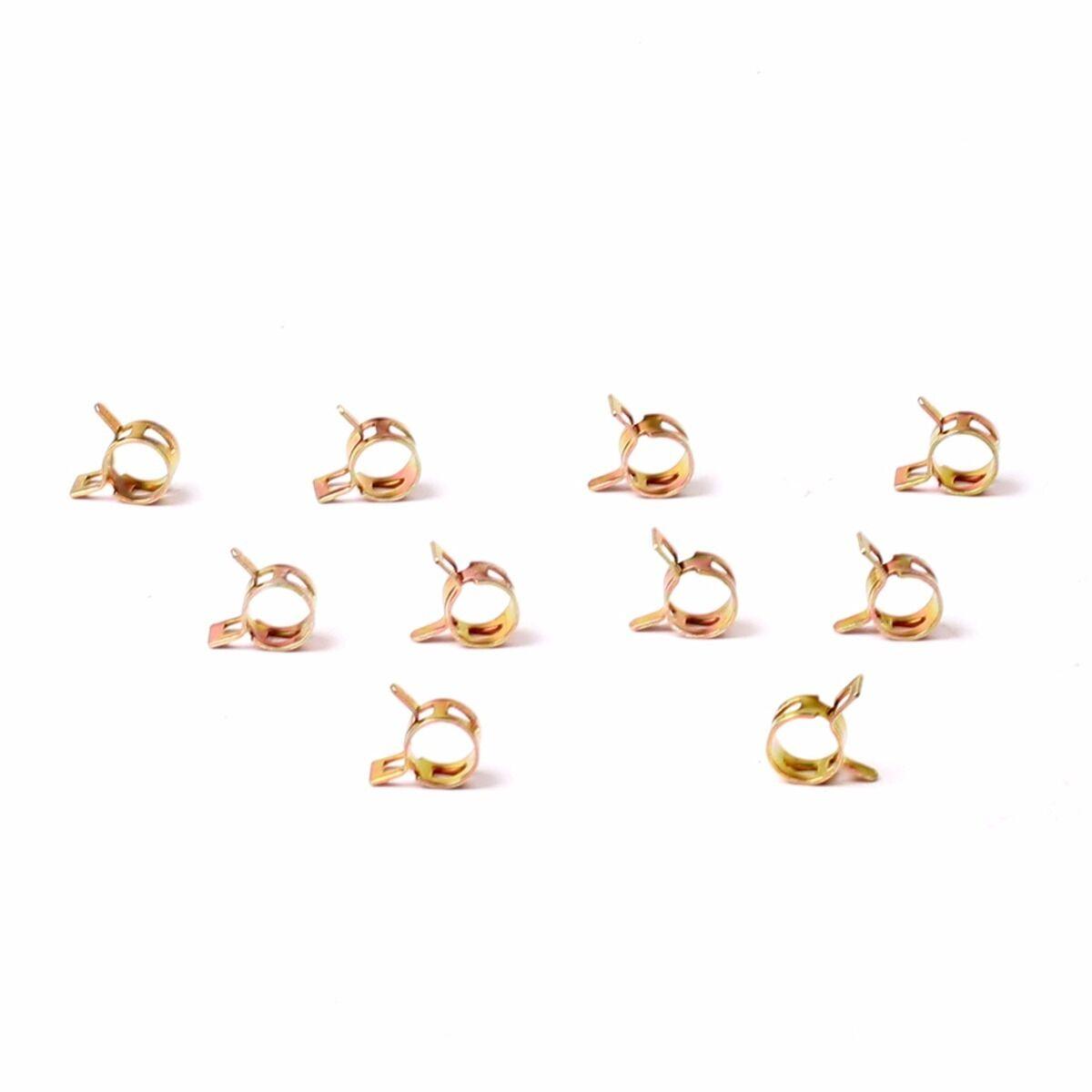 10 pcs 12mm 15/32" ID Spring Clip Action Hose Metal Clamps Petrol Pipe Clips - www.blackhorse-racing.com