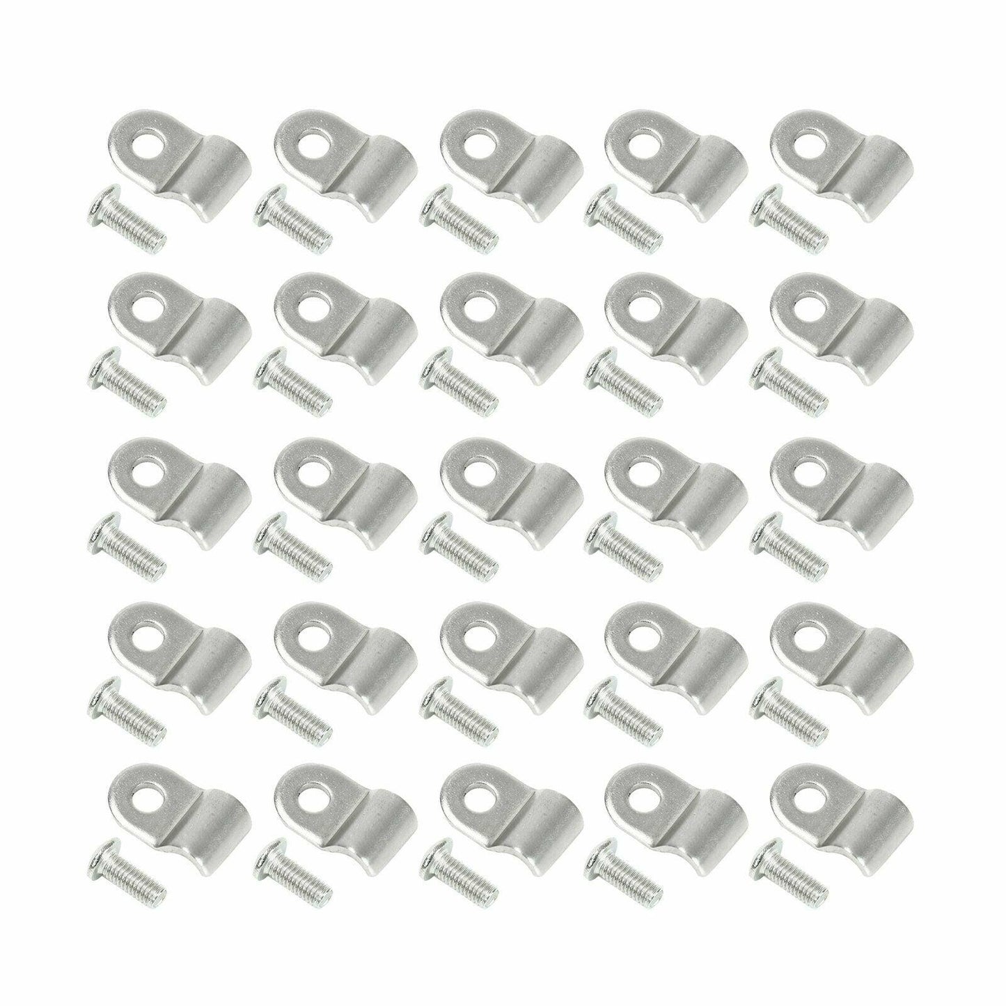 50X 3/16" Stainless Steel Brake Line Clamp & Screw Street Rod Truck Dune Buggy - www.blackhorse-racing.com