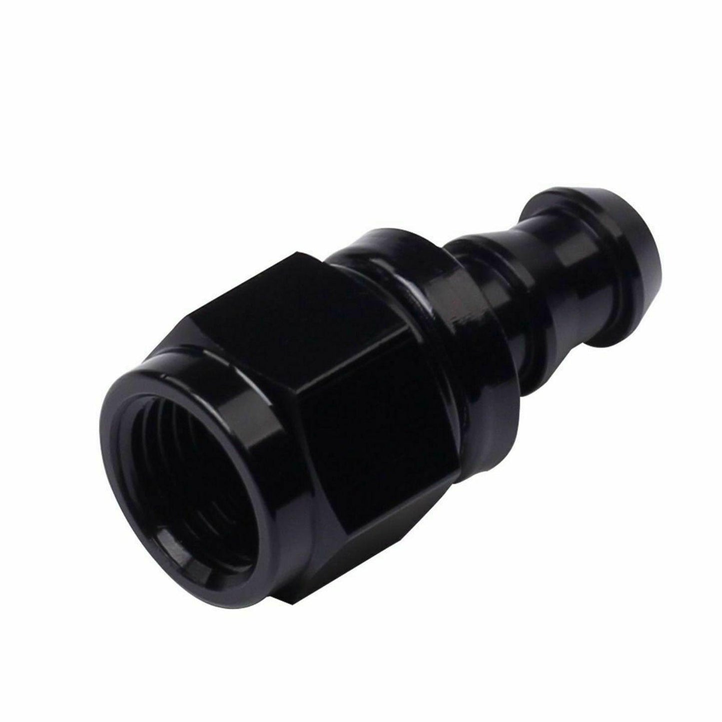 2PC Black AN 12 Straight Aluminum Push on Oil Fuel Line Hose End Fitting 12-AN - www.blackhorse-racing.com
