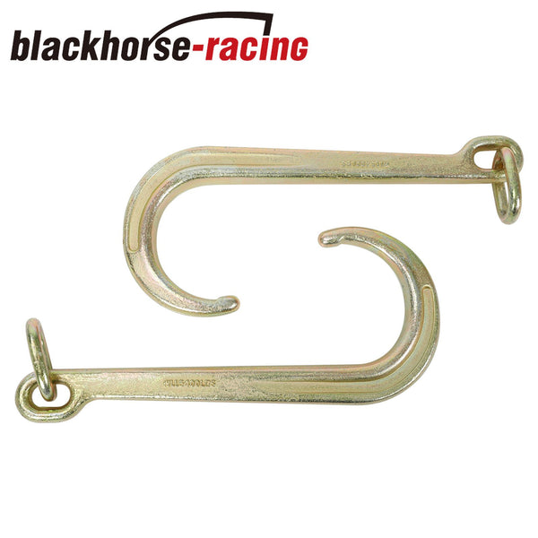 (2)15" J Hook with Chain Link Grade 70 Tow Axle Strap Wrecker Clevis WLL 5400LBS
