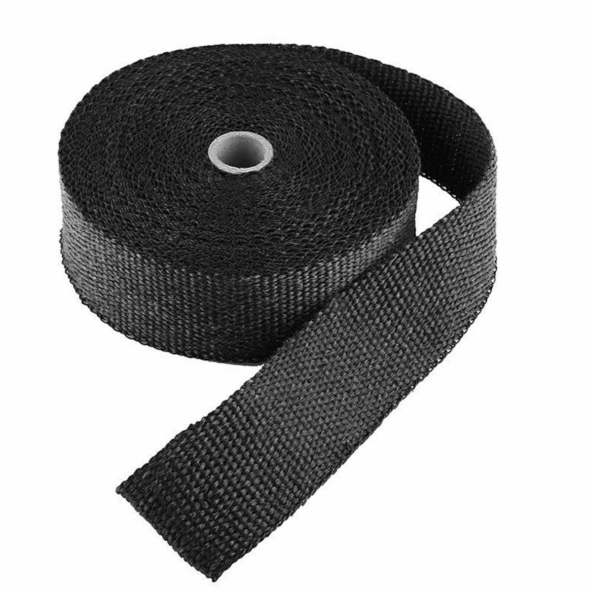 Black 2X 2'' 50Ft Roll Fiberglass Exhaust Header Pipe Heat Wrap Tape +