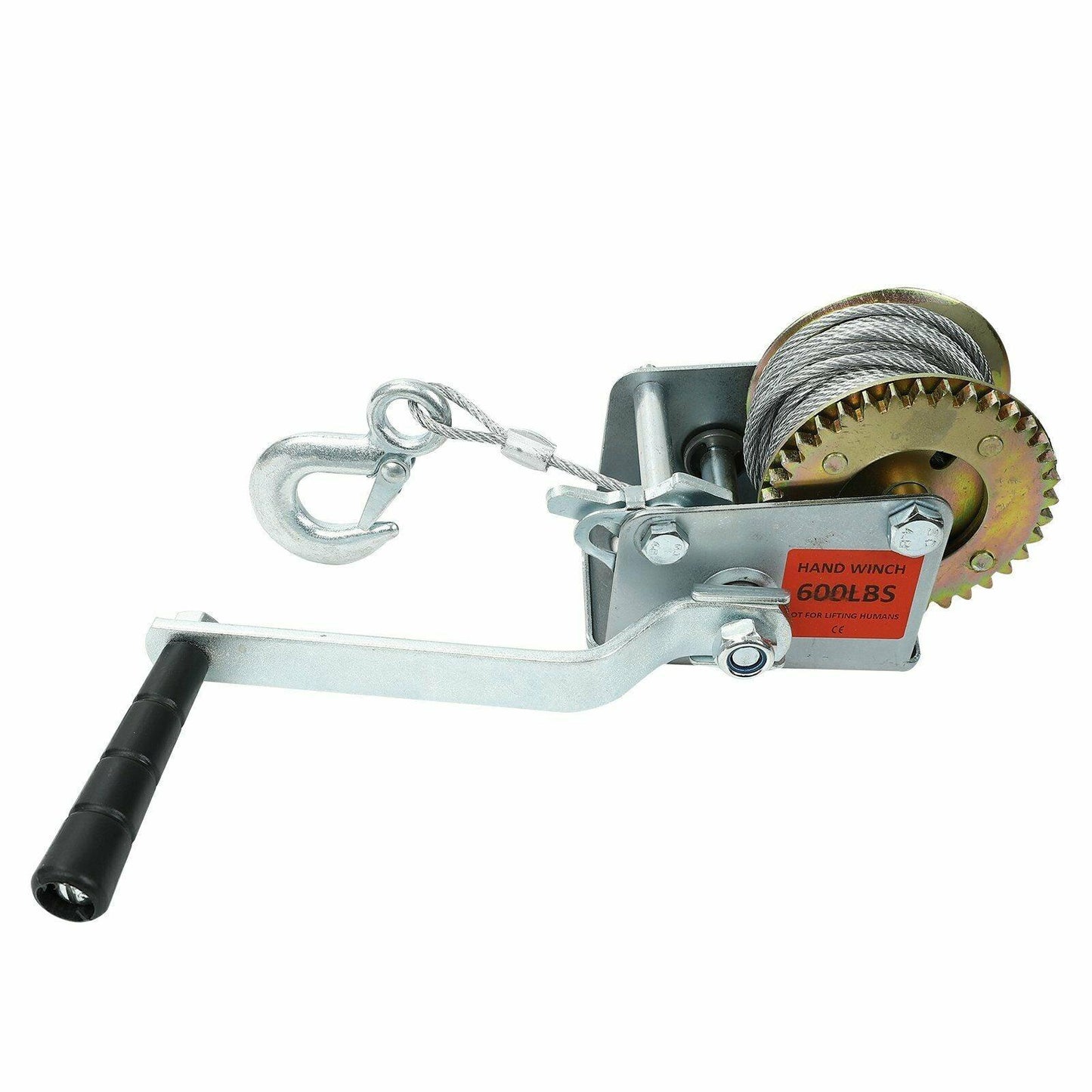 600lb Steel Cable Hand Winch Crank Gear Winch ATV Boat Trailer Heavy Duty NEW - www.blackhorse-racing.com