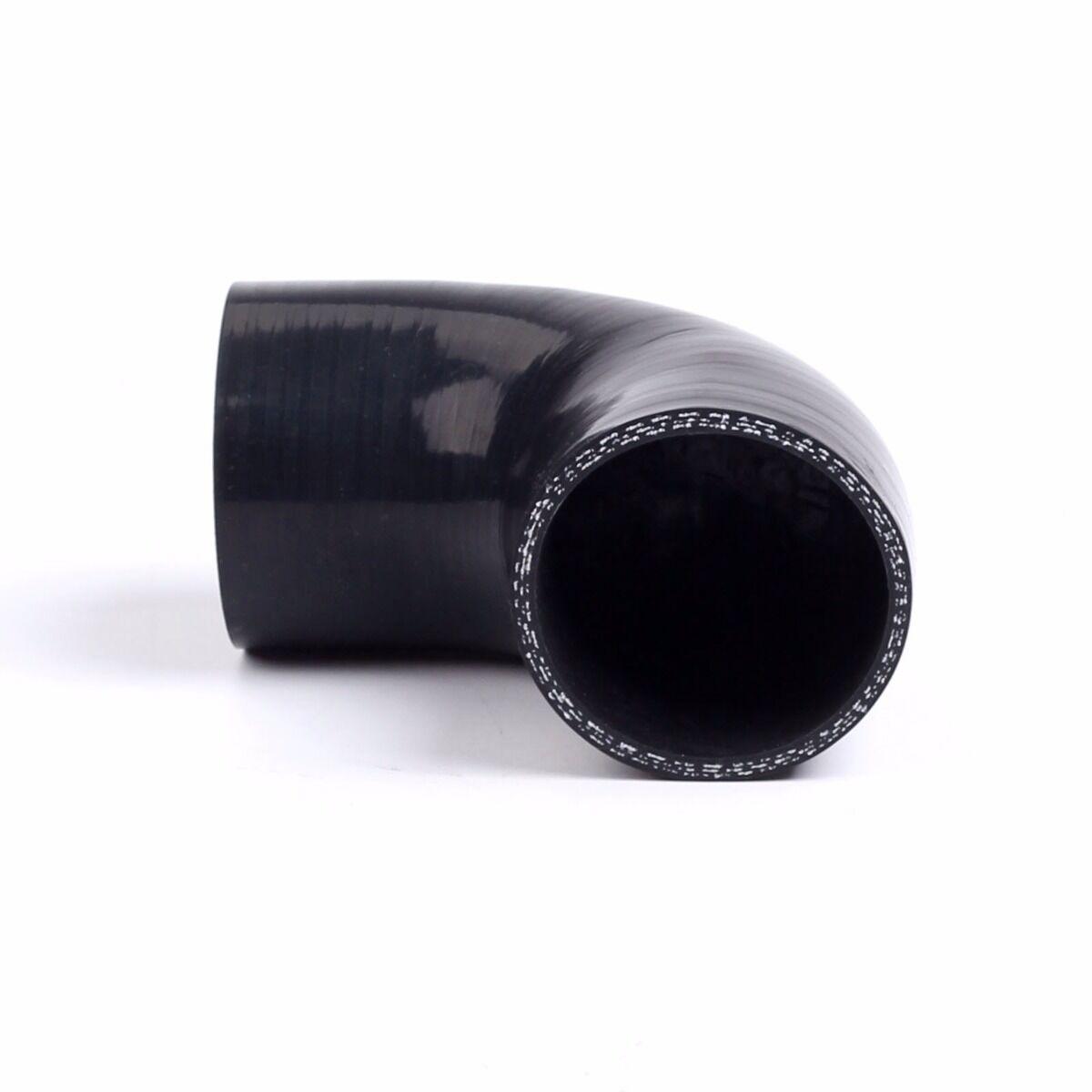 45mm 1 3/4" 1 3/4 inch 90 Degree Silicone Hose Racing Elbow Coupler Pipe Black - www.blackhorse-racing.com
