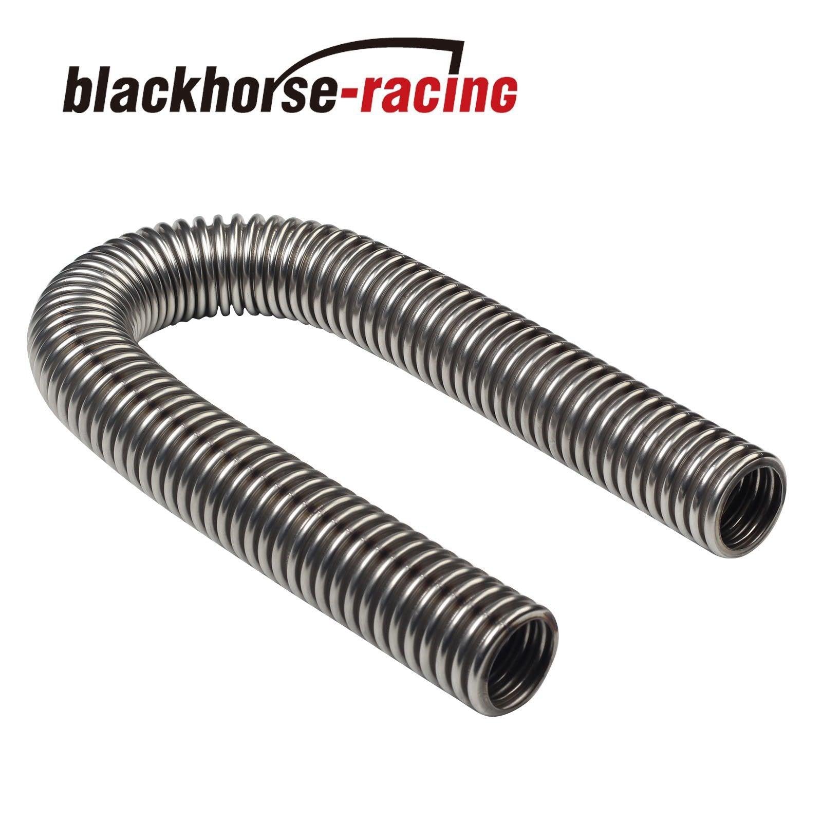 36'' Flexible Stainless Steel Upper or Lower Radiator Hose Kit+2 X Chrome Caps - www.blackhorse-racing.com