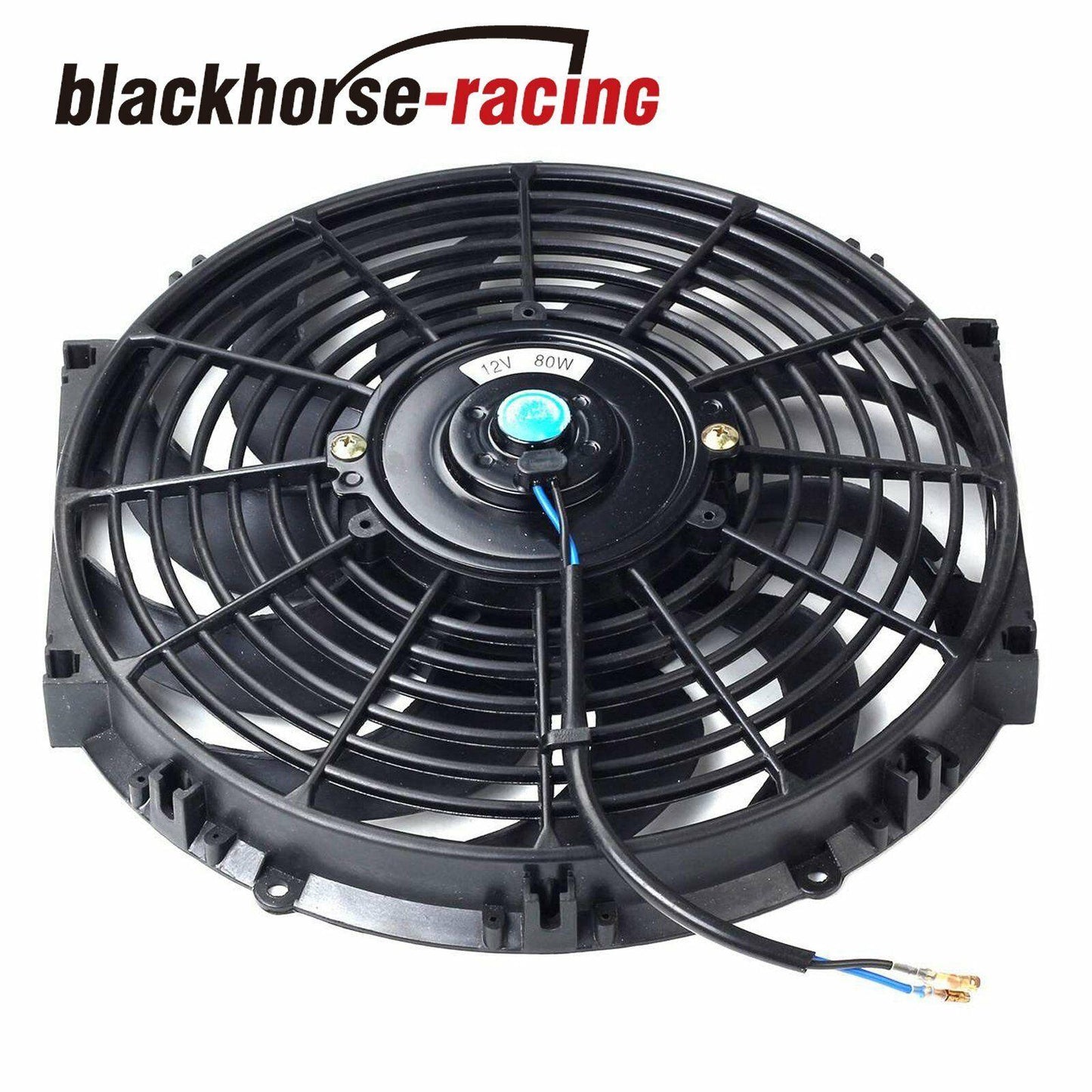 12'' ELECTRIC RADIATOR/ENGINE COOLING FAN+MOUNTING ZIP TIE KITS BLACK 12'' - www.blackhorse-racing.com