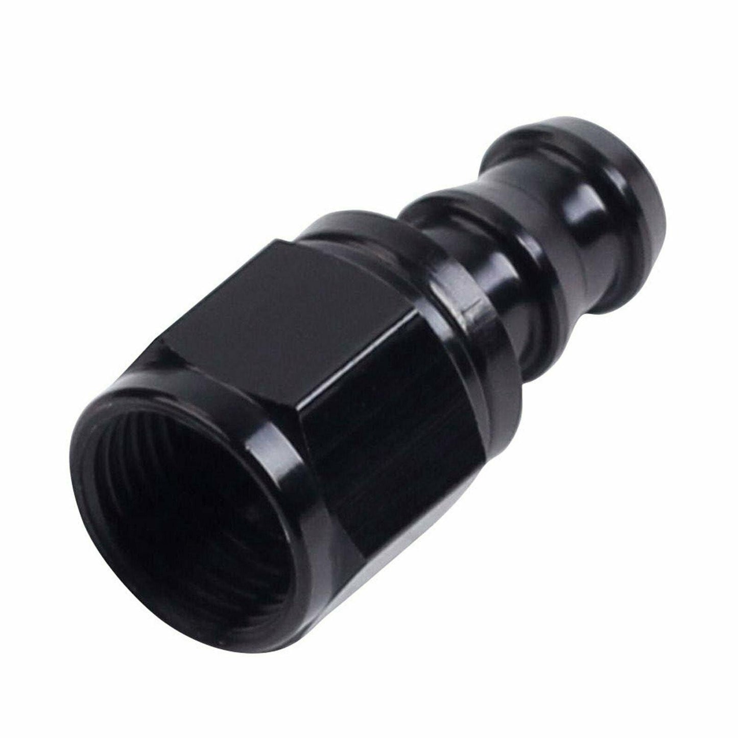 2PC Black AN 10 Straight Aluminum Push on Oil Fuel Line Hose End Fitting 10-AN - www.blackhorse-racing.com
