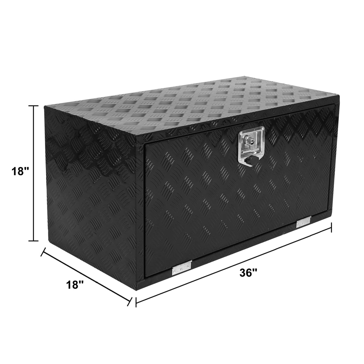
                  
                    Aluminum Truck Bed Tool Box with Lock, 36" x18" x18", Black
                  
                